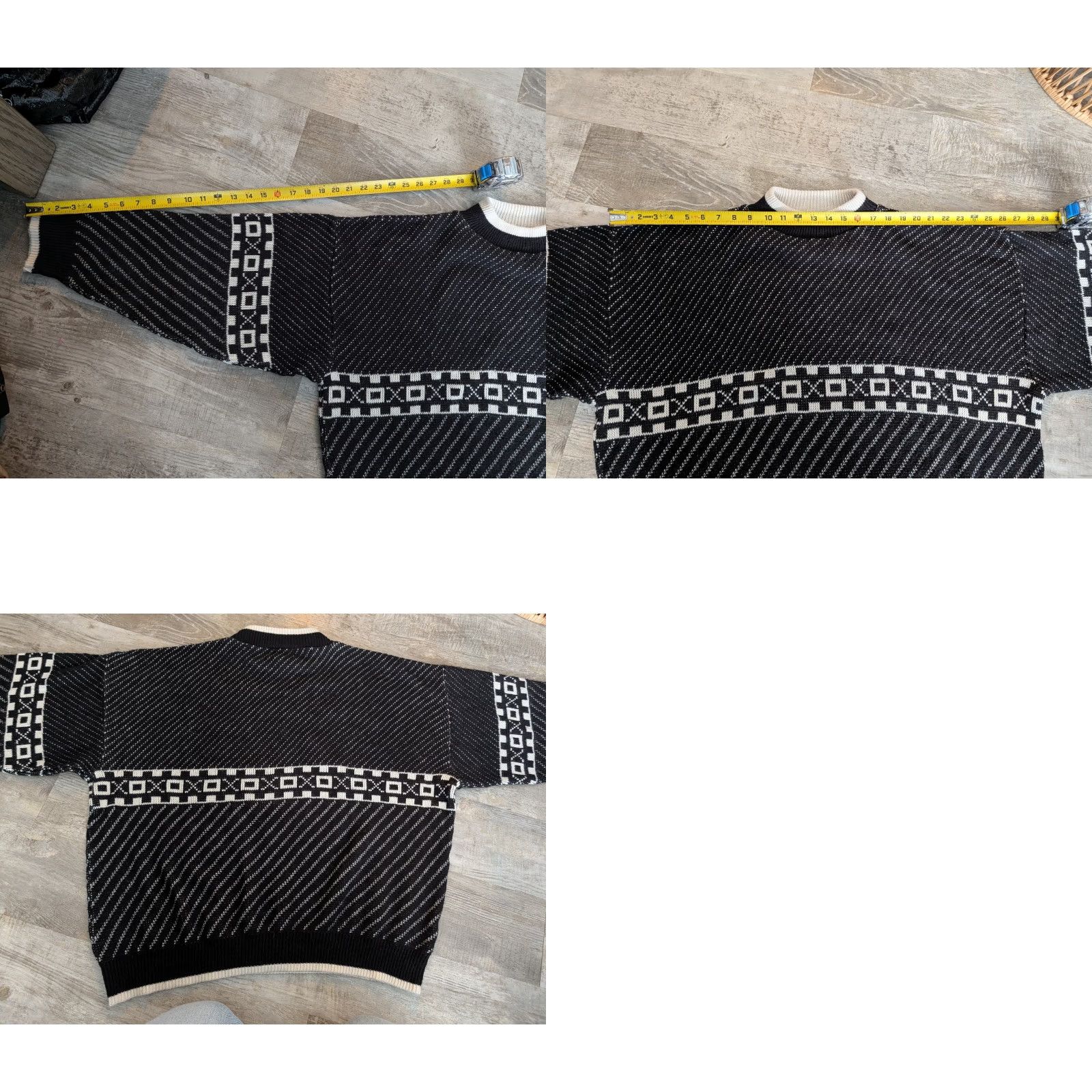Vintage VINTAGE Fiji Sweater Mens Black White Geometric Knit Mock Neck Pullover XL Italy Hand Washable Casual Formal Travel Size US XL / EU 56 / 4 - 9 Thumbnail