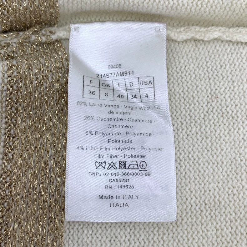 Dior Dior Color-blocked five-pointed letter inlaid wool long-sl Size XS / US 0-2 / IT 36-38 - 6 Thumbnail