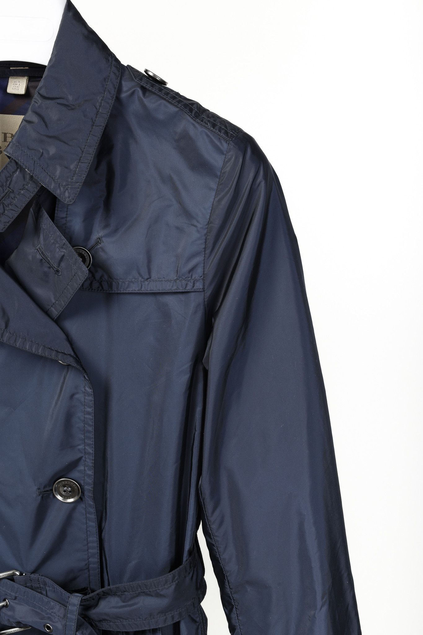 Burberry Burberry Brit Navy Double-Breasted Belted Short Rain Coat Size M / US 6-8 / IT 42-44 - 4 Thumbnail