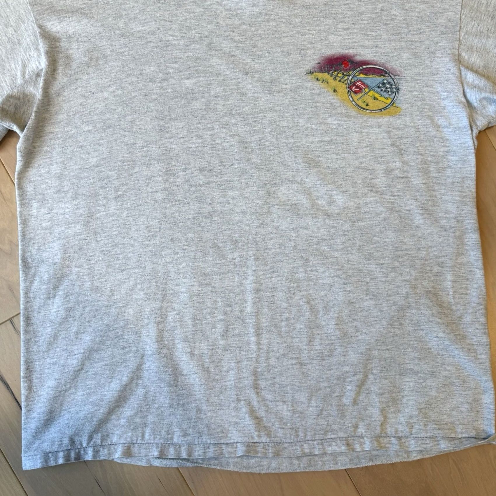 Vintage Vintage Chevrolet Corvette Shirt XL Gray 90s Made USA SSI Heartbeat of America Mens T-Shirt Size US XL / EU 56 / 4 - 4 Thumbnail