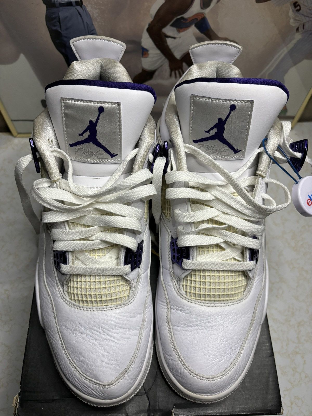 Jordan Brand Air Jordan 4 Retro Court Purple Size US 12.5 / EU 45-46 - 2 Thumbnail