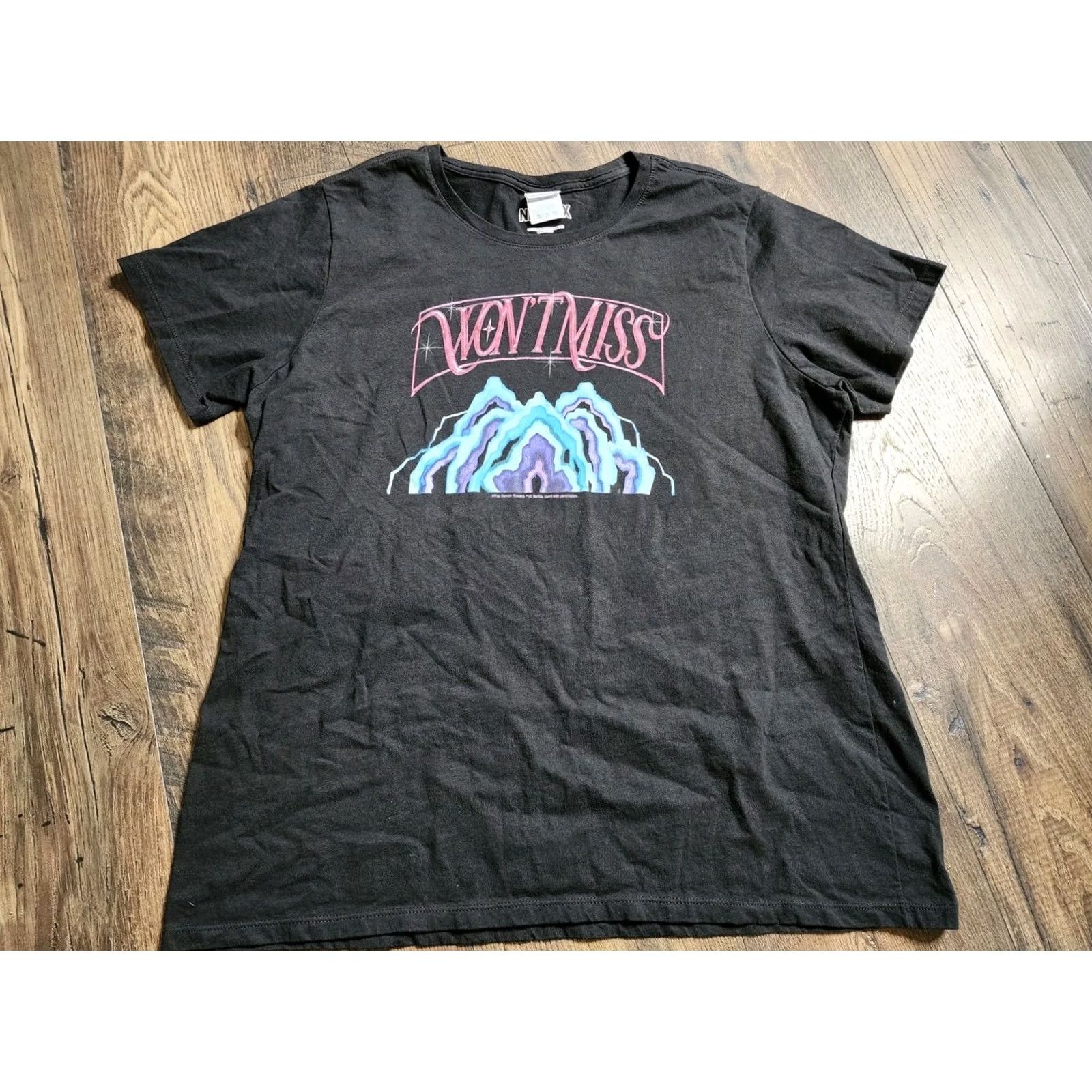 Hunter Netflix Womens XL T-Shirt Black Crew Neck Short Sleeve Basic Casual Cute Demon Hunters Huntrix Mira Won't Miss Size XL / US 12-14 / IT 48-50 - 8 Thumbnail
