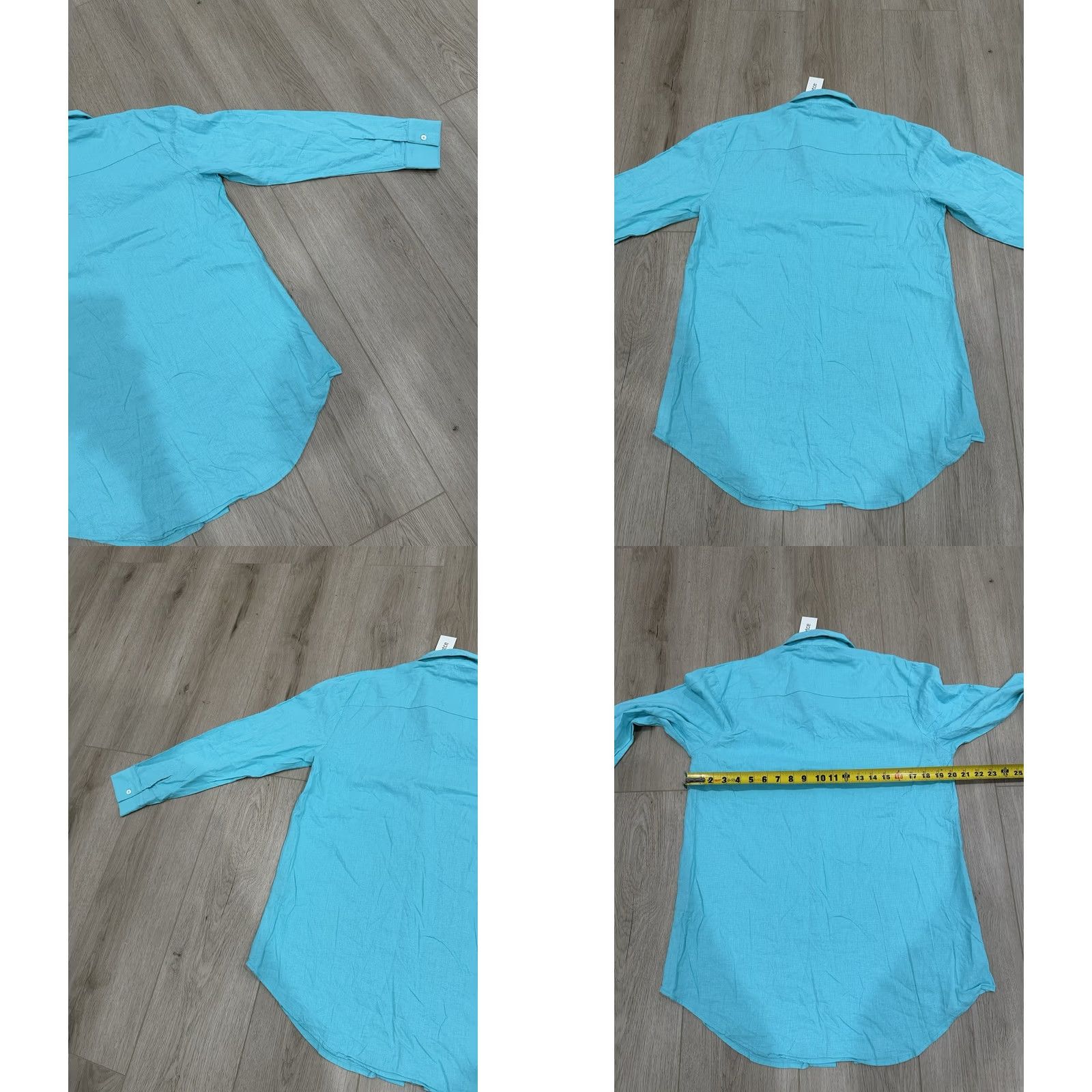Vintage Montce Linen Blend Button Down Shirt Swim Cover NWT Size XS Turquoise Women's Size XS / US 0-2 / IT 36-38 - 8 Thumbnail