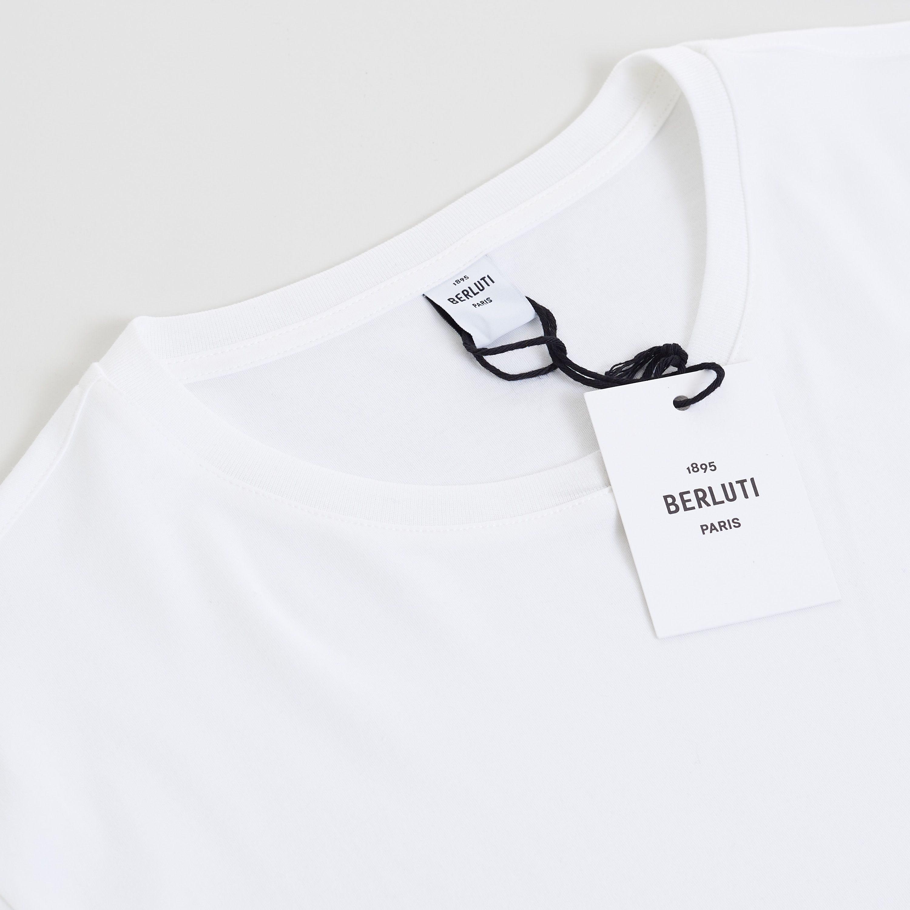 Berluti Embroidered B Logo T-Shirt In White Cotton Size US XXL / EU 58 / 5 - 9 Thumbnail