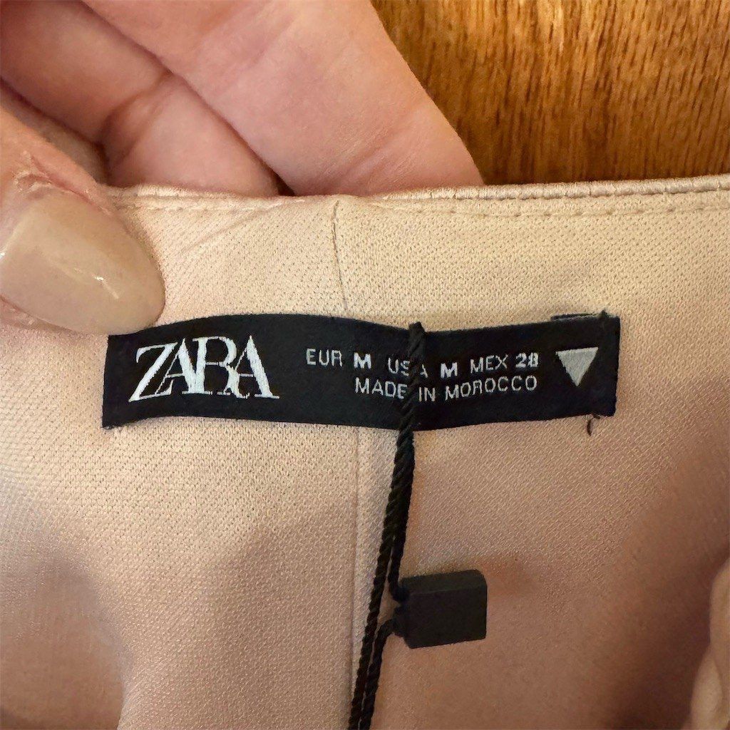 Zara Zara Bustier Bodysuit Womens Size M Nude Beige Satin Thong Size M / US 6-8 / IT 42-44 - 5 Thumbnail