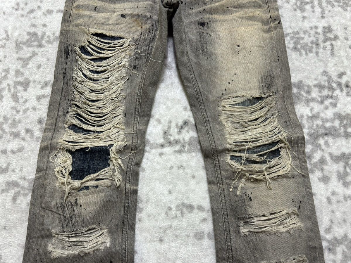 Hysteric Glamour Lip Service Distressed Thrashed Denim Y2K Slim Fit Jeans Size US 27 - 6 Thumbnail