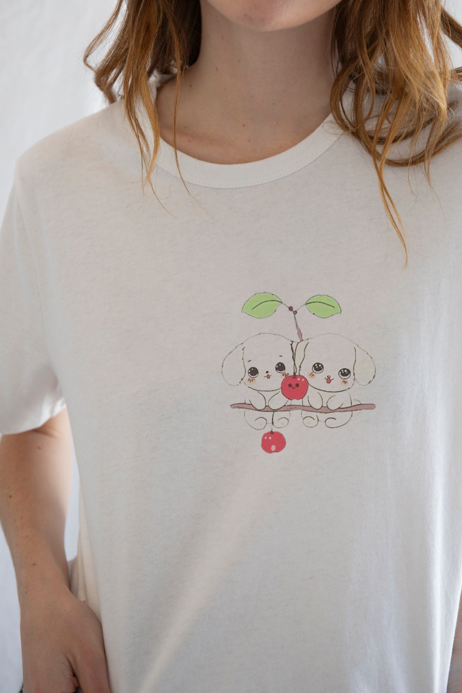 Vintage Puppies on Tree Tee | Whimsical Graphic Comfort Size S / US 4 / IT 40 - 4 Thumbnail