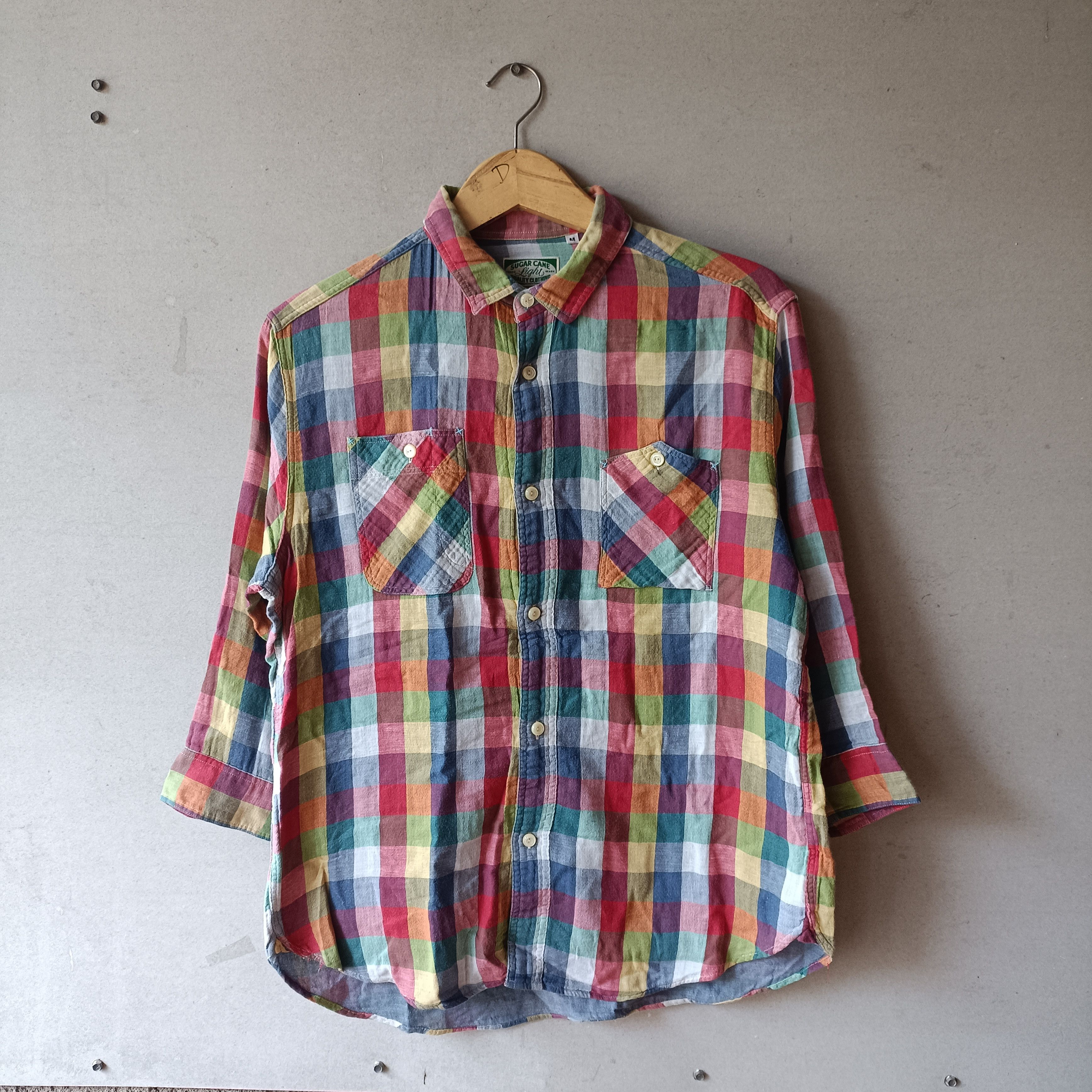 Sugar Cane Sugar cane Vintage Checkered Shirt Size US S / EU 44-46 / 1 - 1 Thumbnail