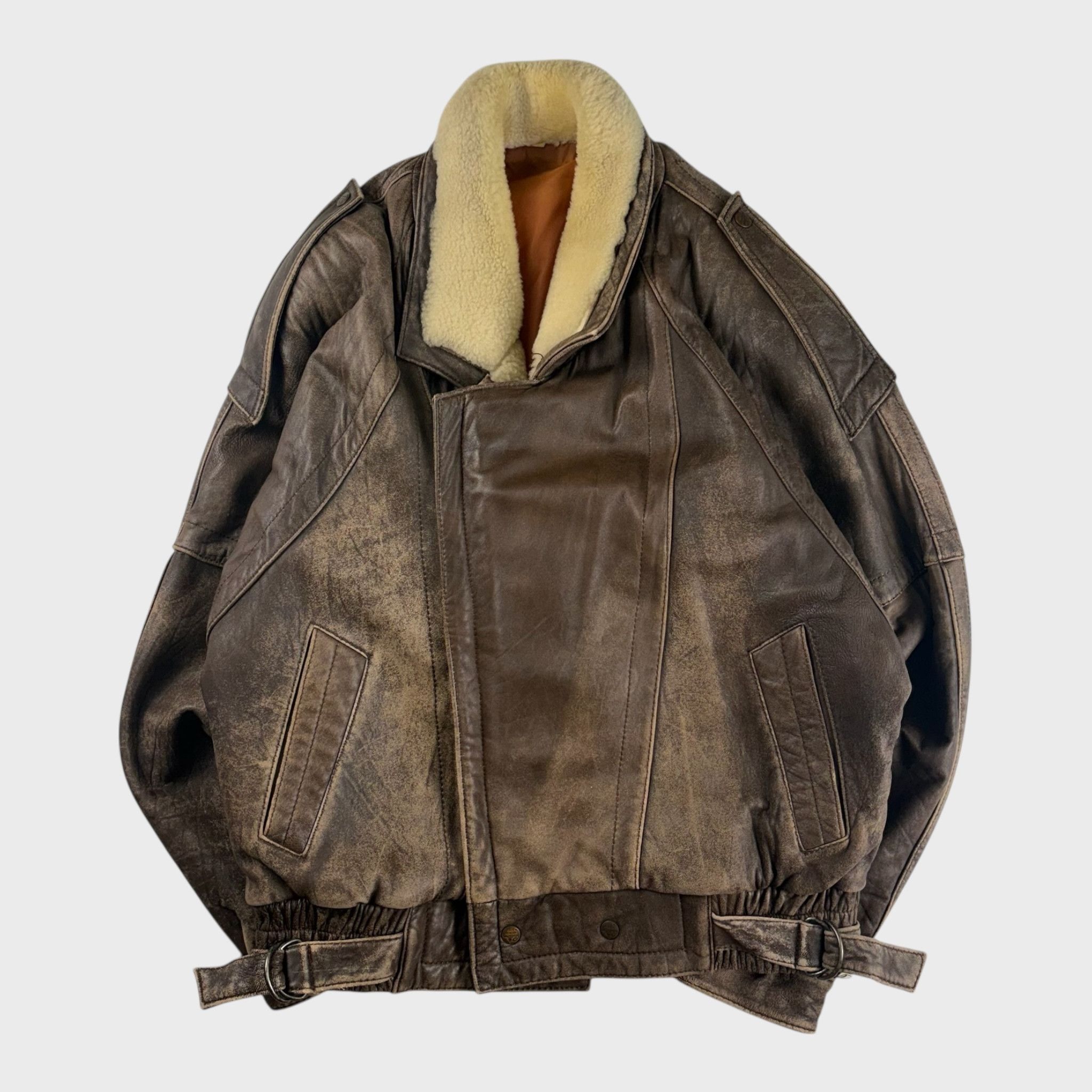 Vintage unknown Leather Jacket Brown Size L Size US L / EU 52-54 / 3 - 1 Thumbnail