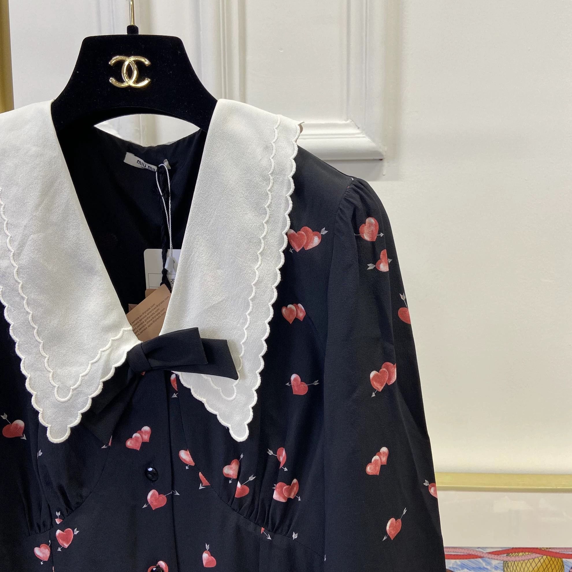 Miu Miu MIUMIU doll collar silk floral dress size 38 Size XS / US 0-2 / IT 36-38 - 4 Thumbnail