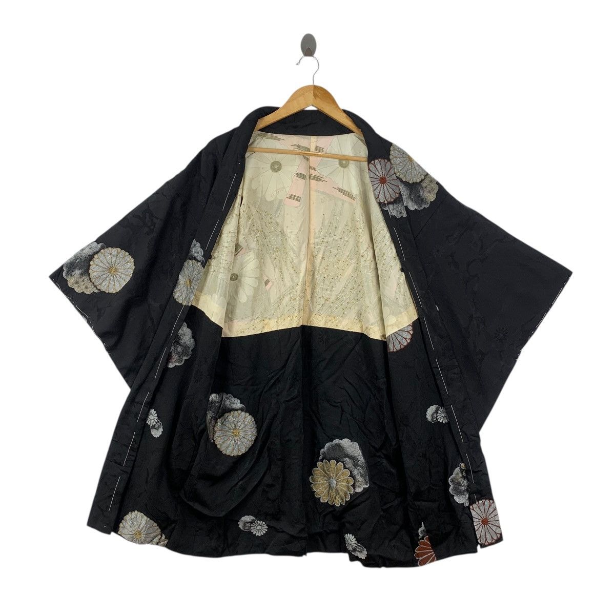 Vintage Vintage 70s KIMONO JAPAN HAORI Kiku Showa Traditional Geish Size XXL / US 16-18 / IT 52-54 - 6 Thumbnail