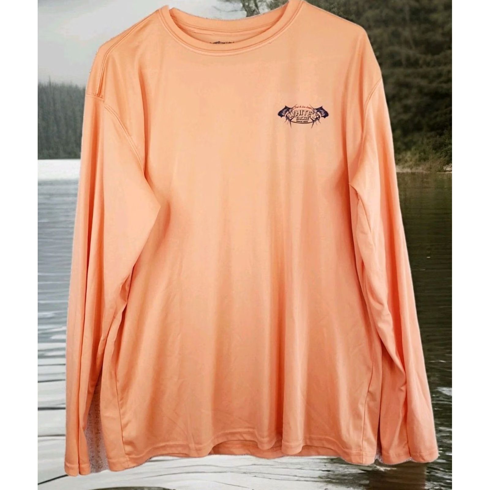Vintage VINTAGE White's Tackle 50+ UV Shirt Men XL Sun Protection Long Sleeve Coral Orange Fishing Logo T-Shirt Regular Fit Size US XL / EU 56 / 4 - 2 Thumbnail
