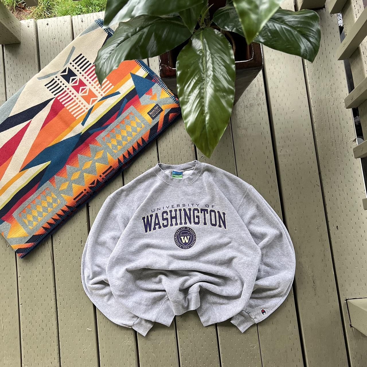 Champion × Vintage Vintage 90s Washington Huskies University Grey Sweatshirt Size US L / EU 52-54 / 3 - 2 Thumbnail