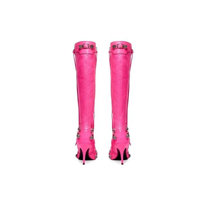 Balenciaga o1tr1nto0226 Cagole 90mm Boots In Fluo Pink Size US 11 / IT 41 - 4 Thumbnail