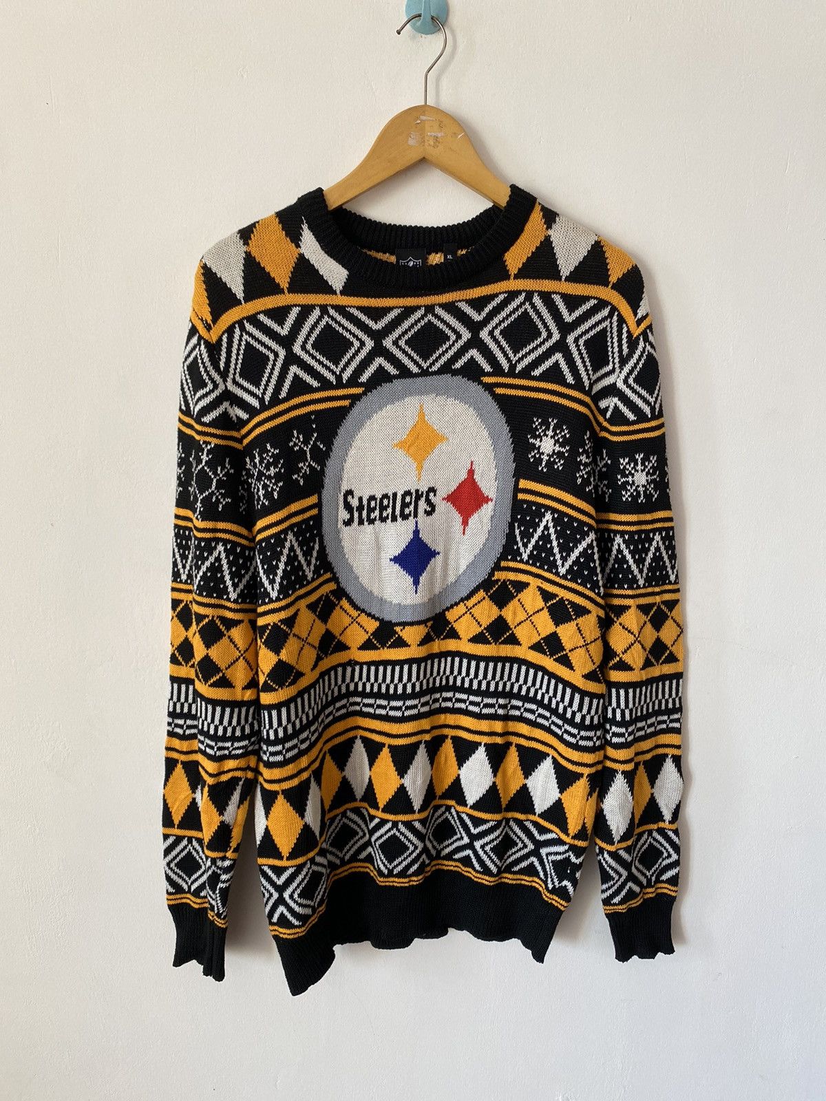 NFL × Vintage Vintage Pittburgh Steelers Knitwear full over Size US XL / EU 56 / 4 - 1 Thumbnail