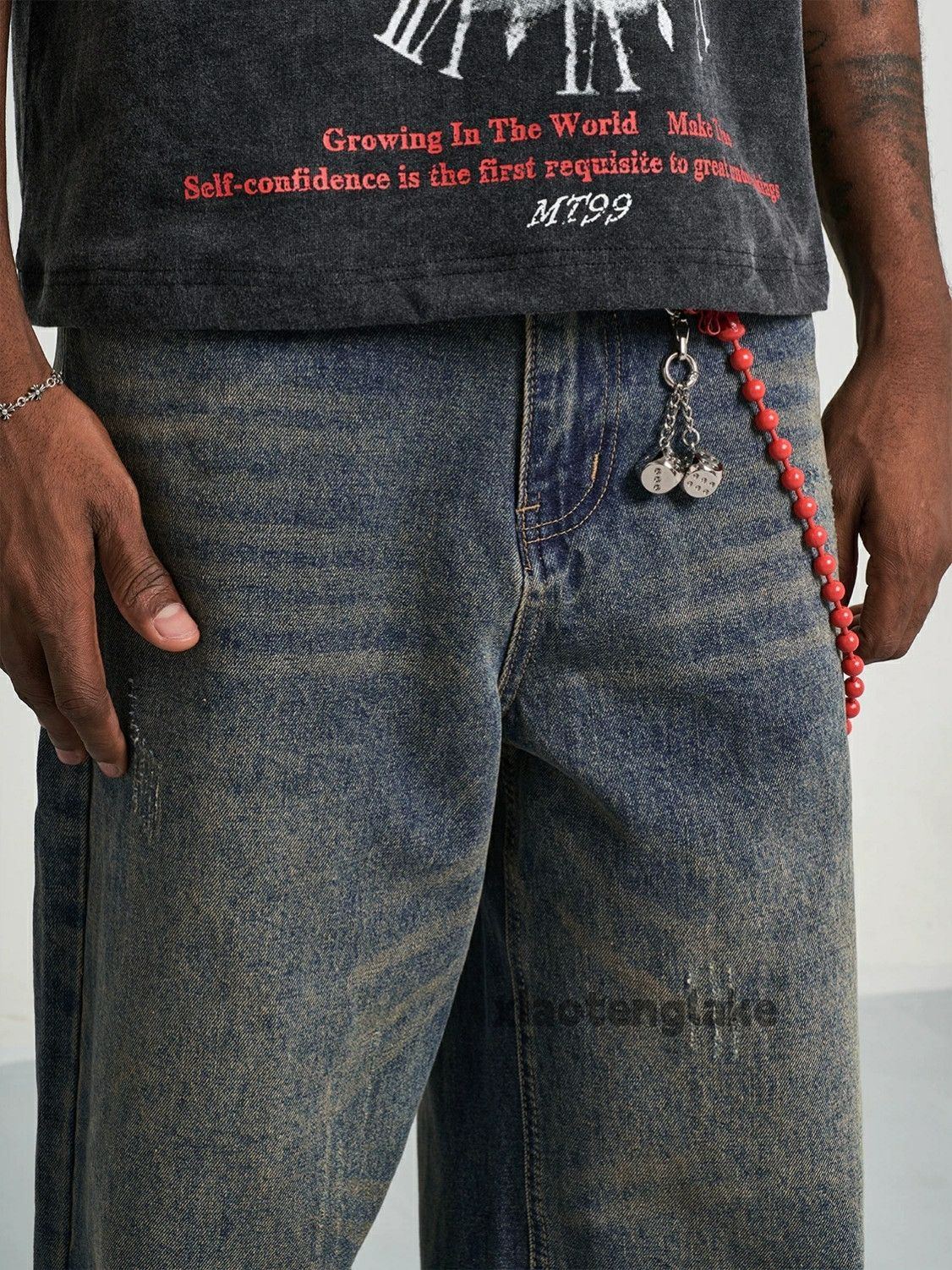 Jean × Vintage utility washed faded cleanfit yuppie loose baggy jeans Size US 28 / EU 44 - 3 Thumbnail