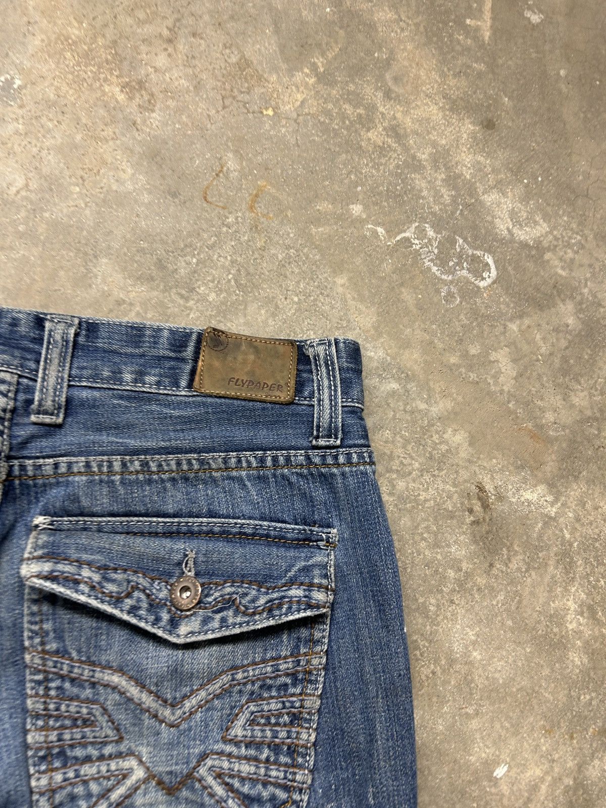 Flypaper Jeans Vintage Y2K Flypaper Painted Embroidered Denim Jeans Size US 31 - 4 Thumbnail