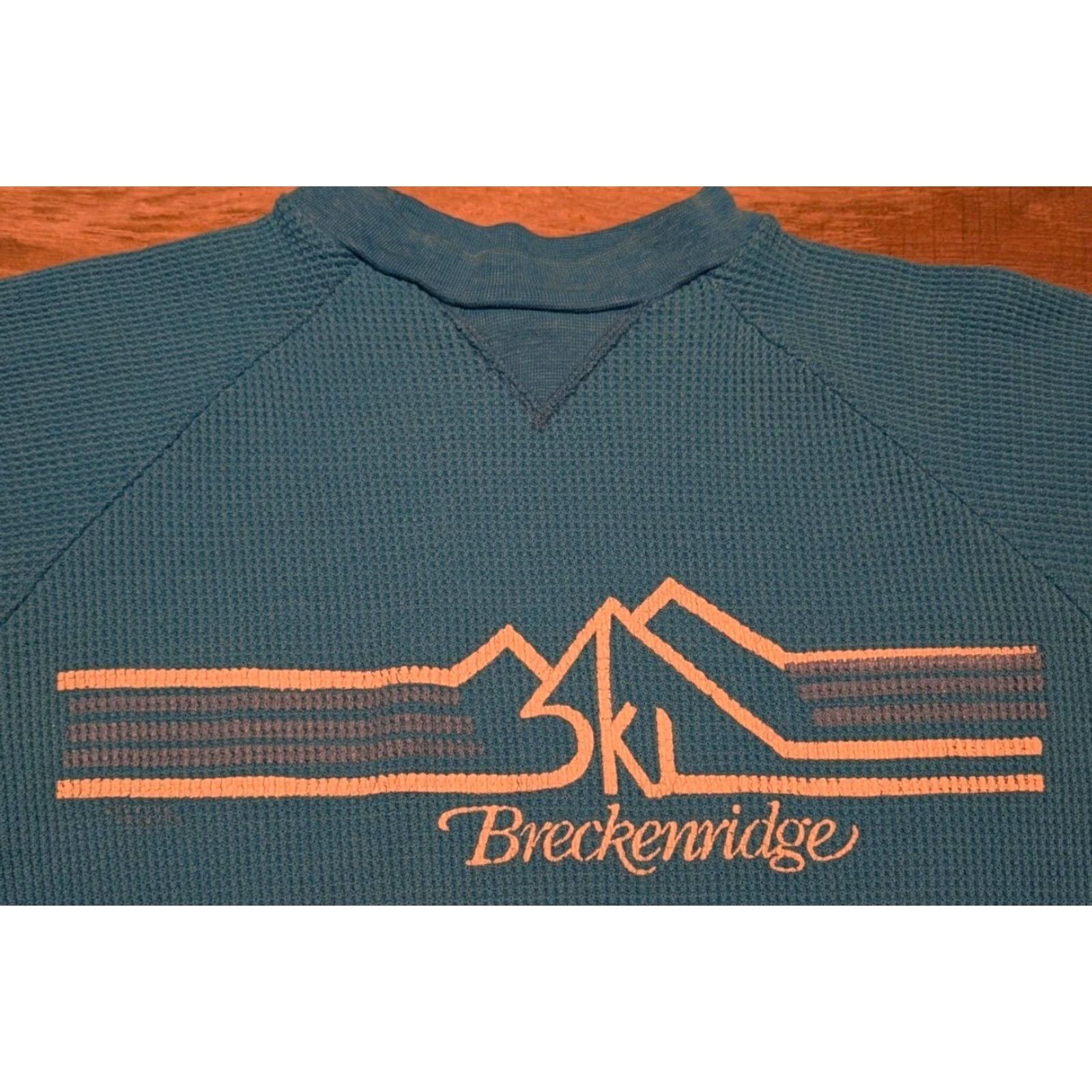 Vintage VINTAGE Breckenridge Ski Shirt Women's Blue Waffle Knit Long Sleeve Crew Neck Size S 80s Size S / US 4 / IT 40 - 3 Thumbnail
