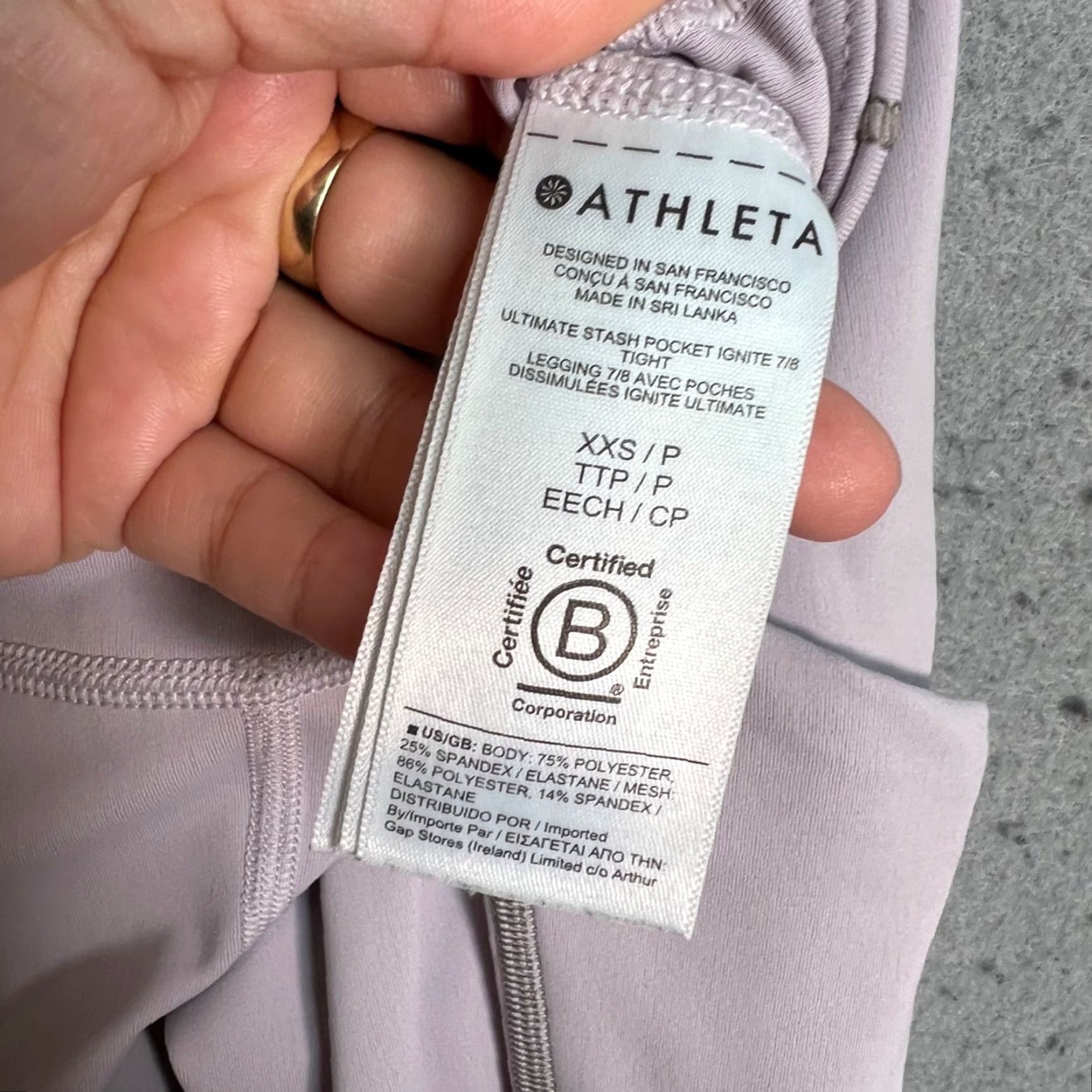 Athleta Athleta Leggings Womens Size XXS Purple Stash Pocket Ignite 7/8 Compression Activewear Pair Women Size 24" / US 00 / IT 34 - 4 Thumbnail