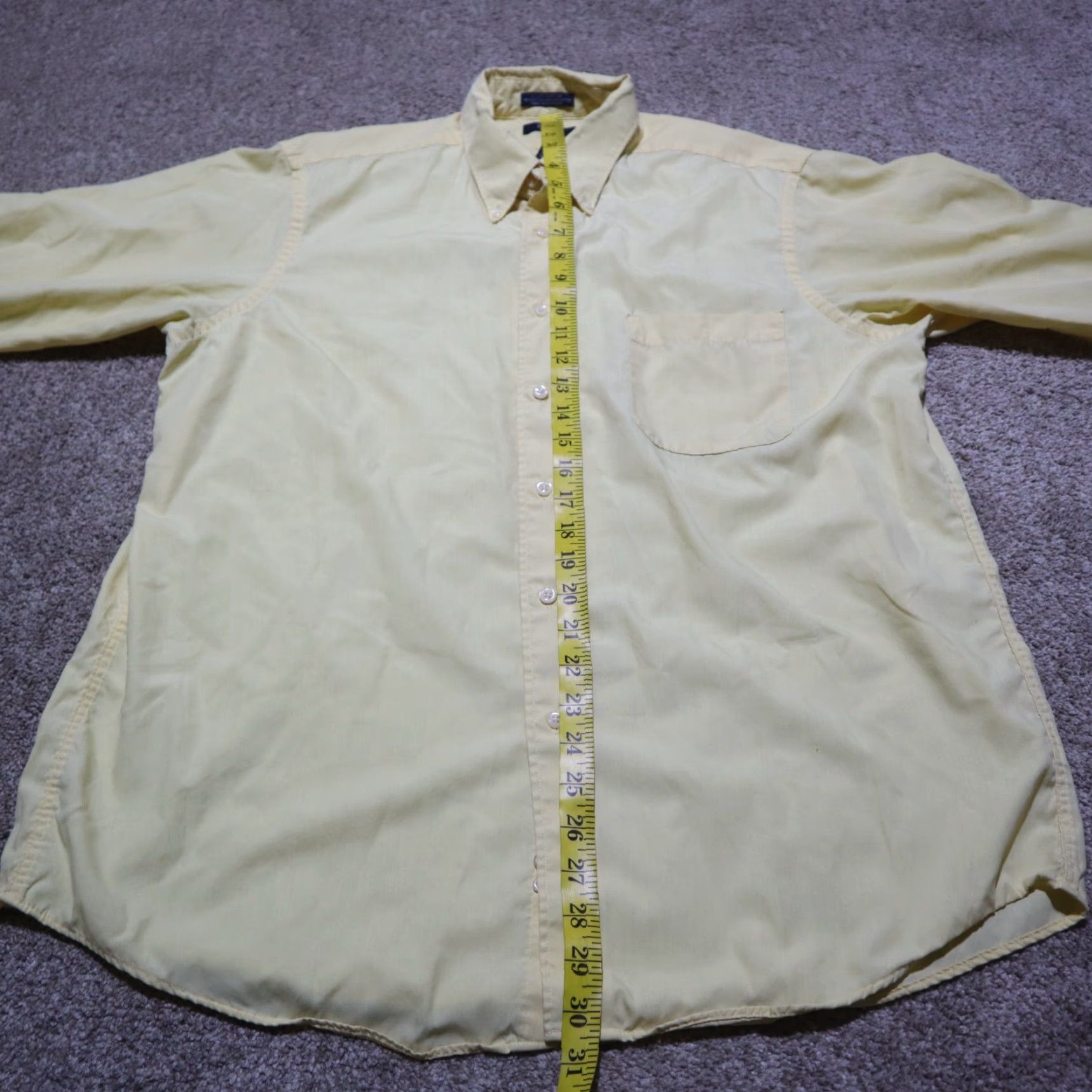 Izod IZOD Shirt Yellow Adult Mens 16.5 32/33 Button-Up Long Sleeve Collared Casual Colorful Modern Poplin Size US L / EU 52-54 / 3 - 6 Thumbnail