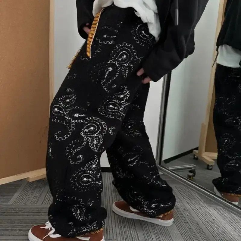 Japanese Brand × Vintage Avant garde retro paisley fleece pants with tiger embroidery Size US 32 / EU 48 - 1 Thumbnail