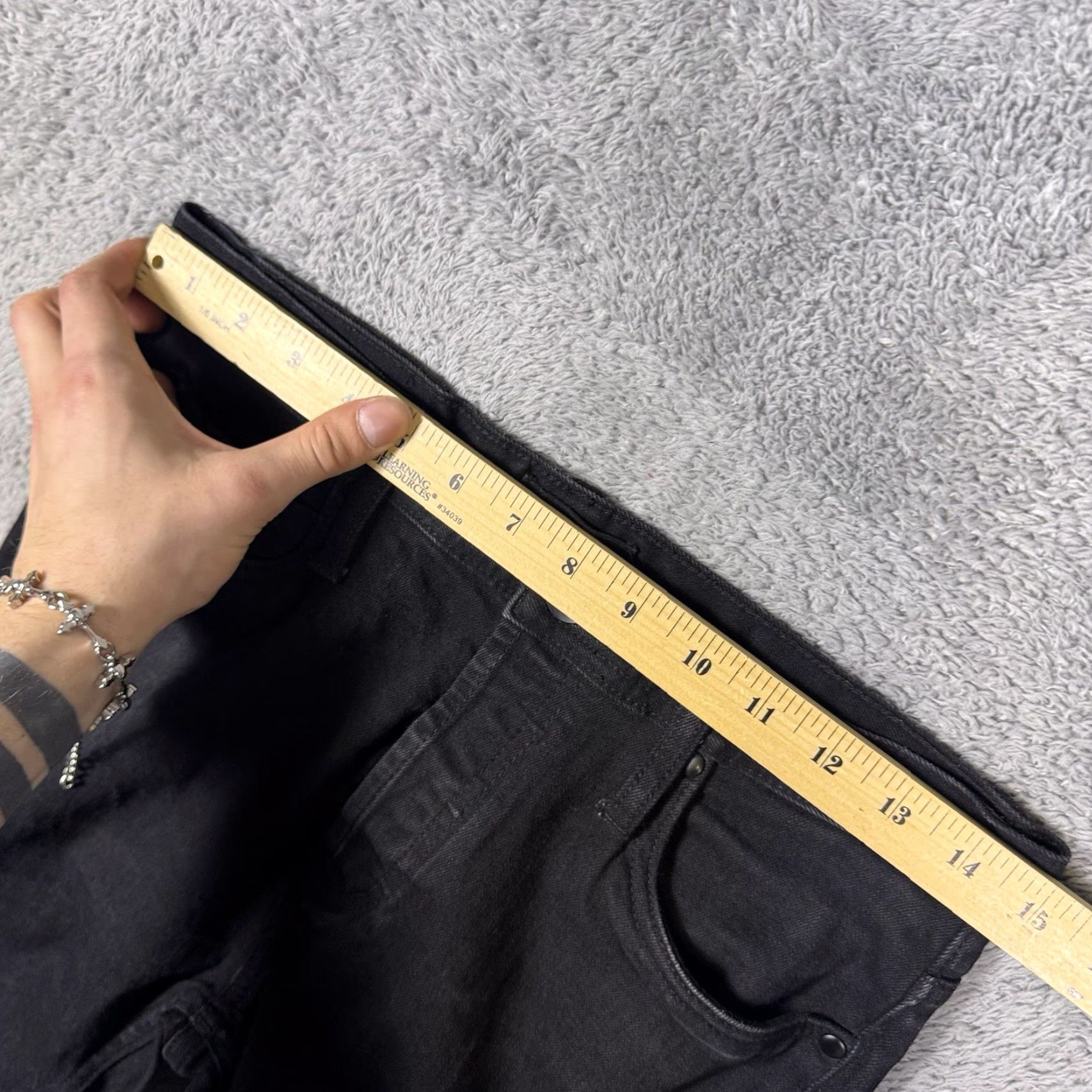 The Unbranded Brand Unbranded Jeans Mens 30x32 Raw Selvedge Skinny 11oz Stretch UB144 - Denim Regular 5-Pocket Black Cotton jeans Mens UB144 Size US 30 / EU 46 - 7 Thumbnail