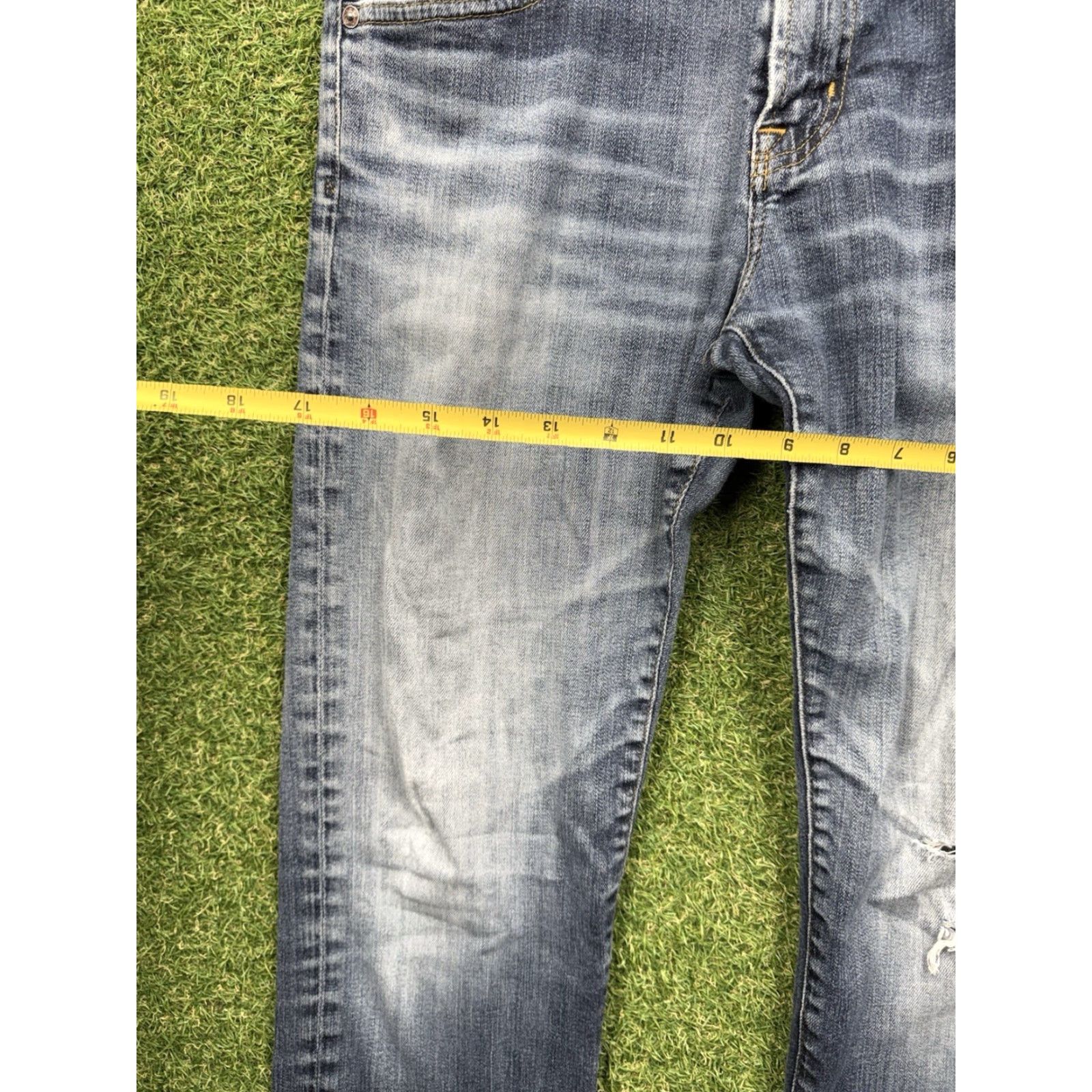 Vintage Adriano Goldschmied Jeans Mens 32x34 The Matchbox Slim Straight Leg Blue Gray Denim 5-Pocket Size US 32 / EU 48 - 7 Thumbnail