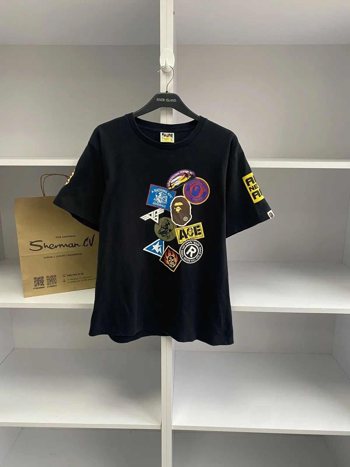Bape A Bathing Ape Bape Bicolor Multi Logo Tee Size US L / EU 52-54 / 3 - 1 Thumbnail
