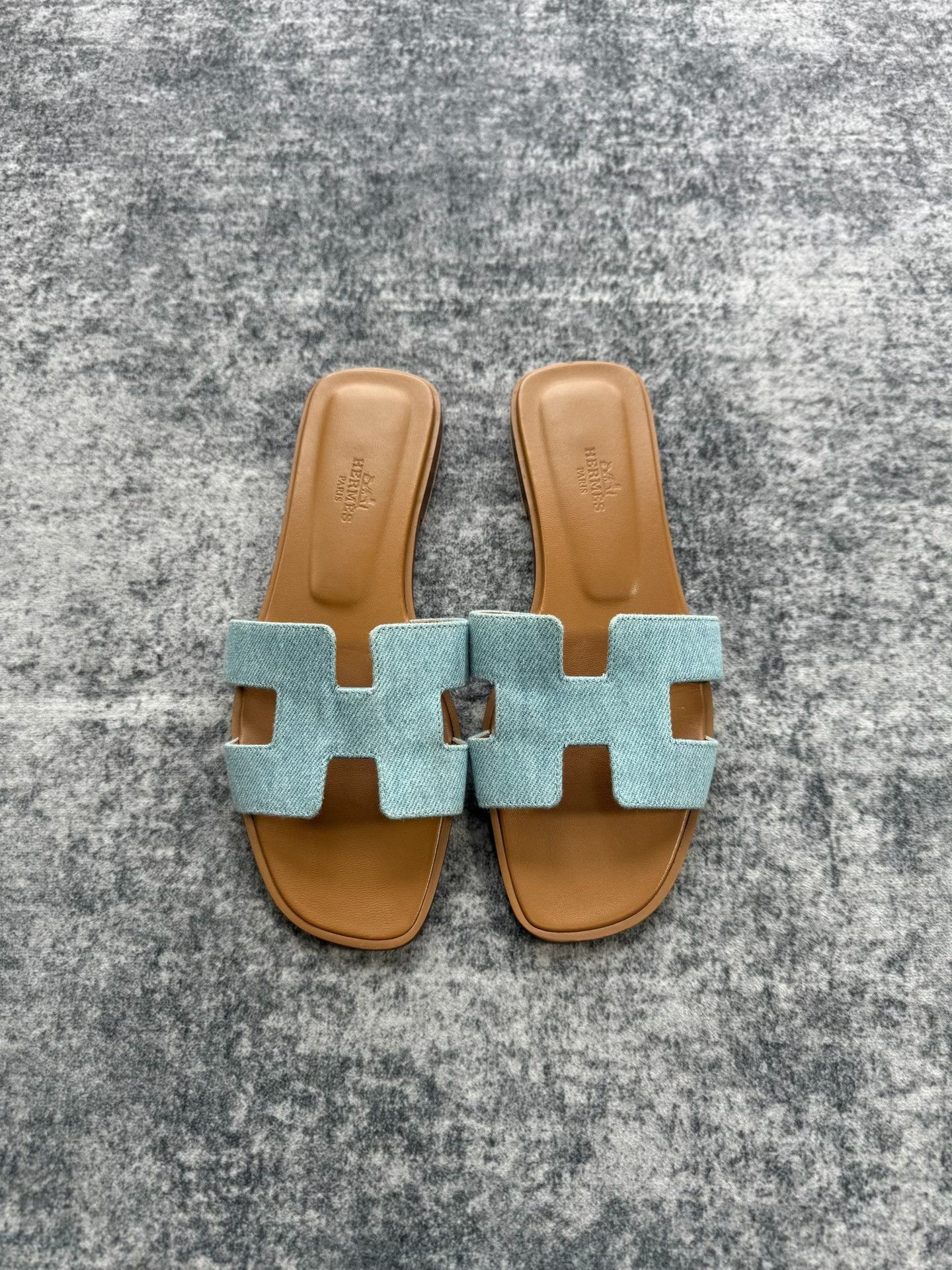 Hermes Hermes Denim Blue H Sandals Size US 6 / IT 36 - 1 Thumbnail