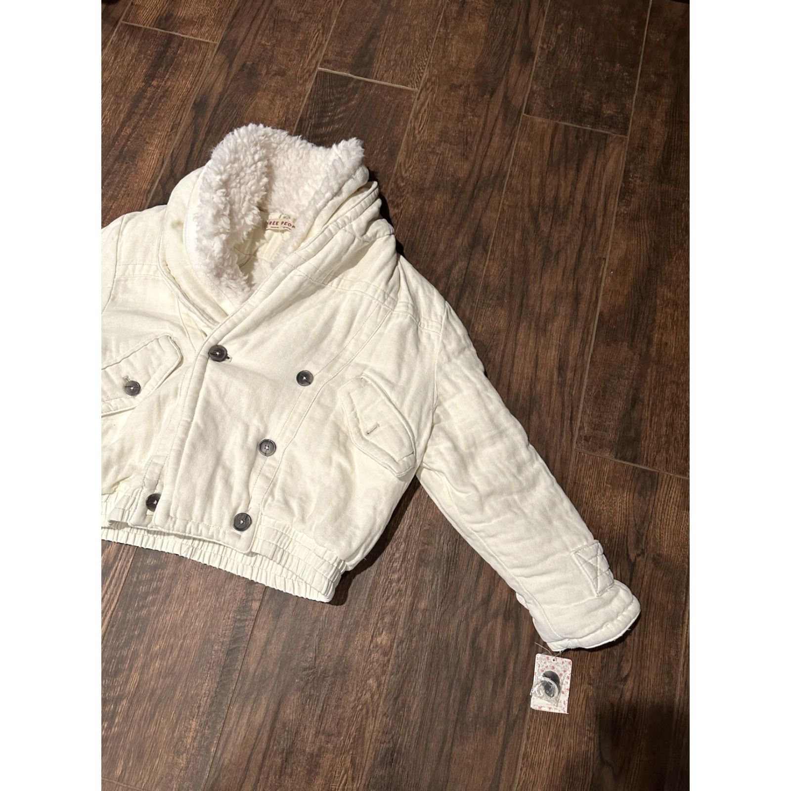 Free People FREE PEOPLE Bomber Jacket Women's Medium Ivory Faux Fur Cropped NWT We The Free Bohemian 70s Size M / US 6-8 / IT 42-44 - 2 Thumbnail