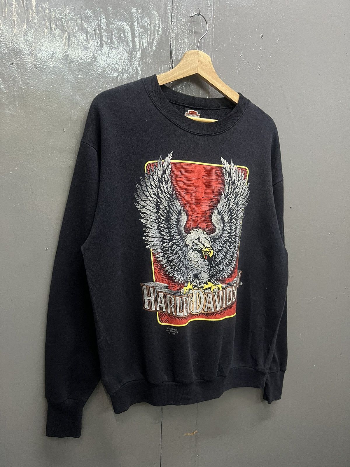 Vintage VINTAGE HARLEY DAVIDSON 3D EMBLEM SWEATSHIRT Size US L / EU 52-54 / 3 - 2 Thumbnail