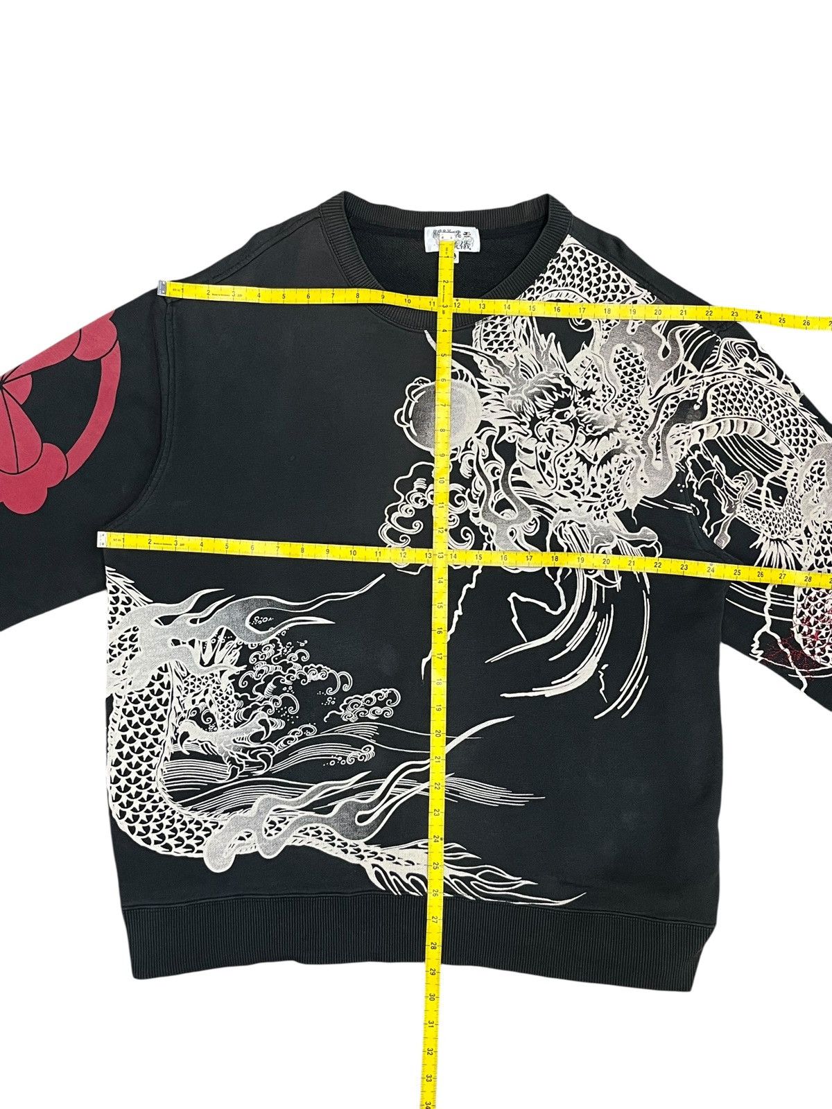 Karakuri Tamashii Karakuri Tamashii Dragon Print Japan Faded Black Sweater Size US XL / EU 56 / 4 - 13 Thumbnail