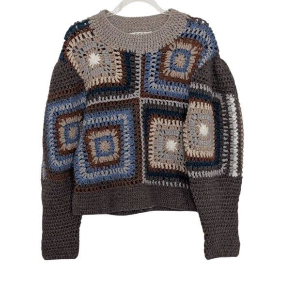 Sea New York SEA New York Farrah Crochet Sweater Womens Size XS Brown Size XS / US 0-2 / IT 36-38 - 2 Thumbnail