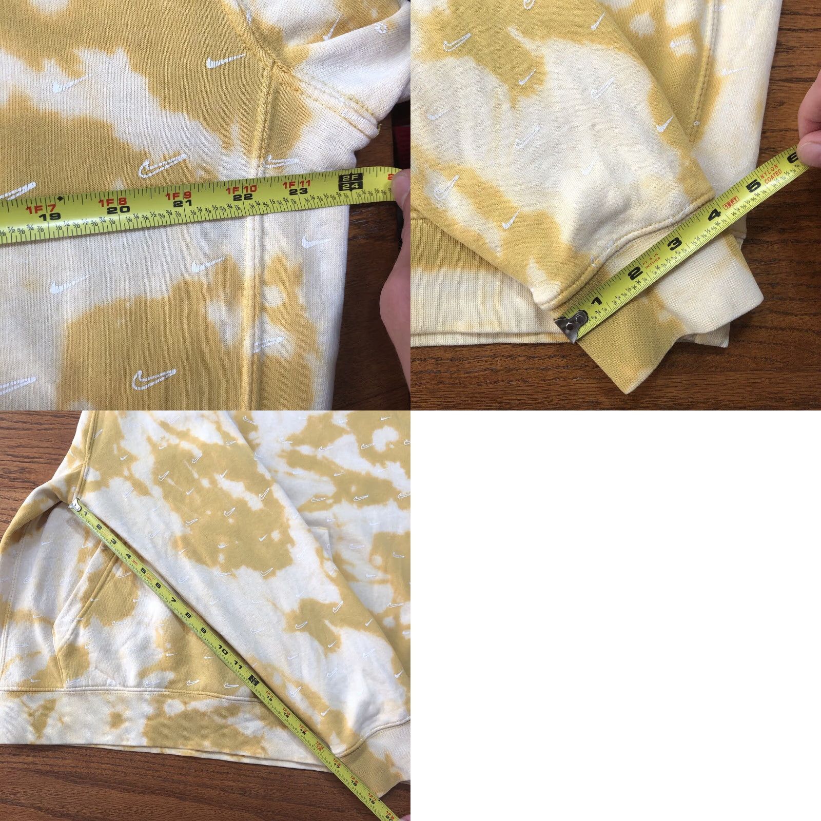Nike VINTAGE Nike Sweatshirt Hoodie Mens Tag XXL Tie Dye Acid Wash Yellow 1 Of 1 Checks AOP Size US M / EU 48-50 / 2 - 8 Thumbnail