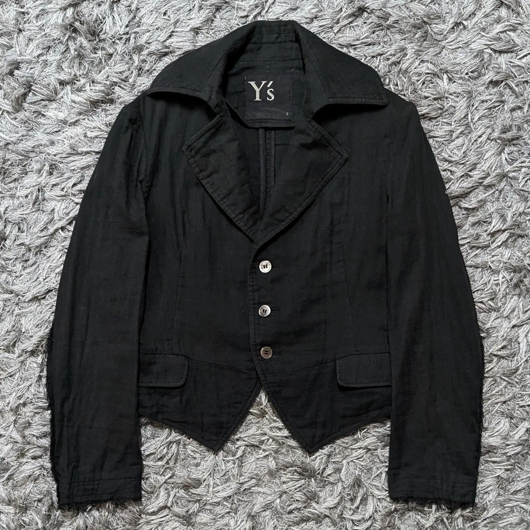 Y's × Yohji Yamamoto A/W 2012 Yohji Yamamoto Distressed Femme Cropped Rip Jacket Size S / US 4 / IT 40 - 1 Thumbnail