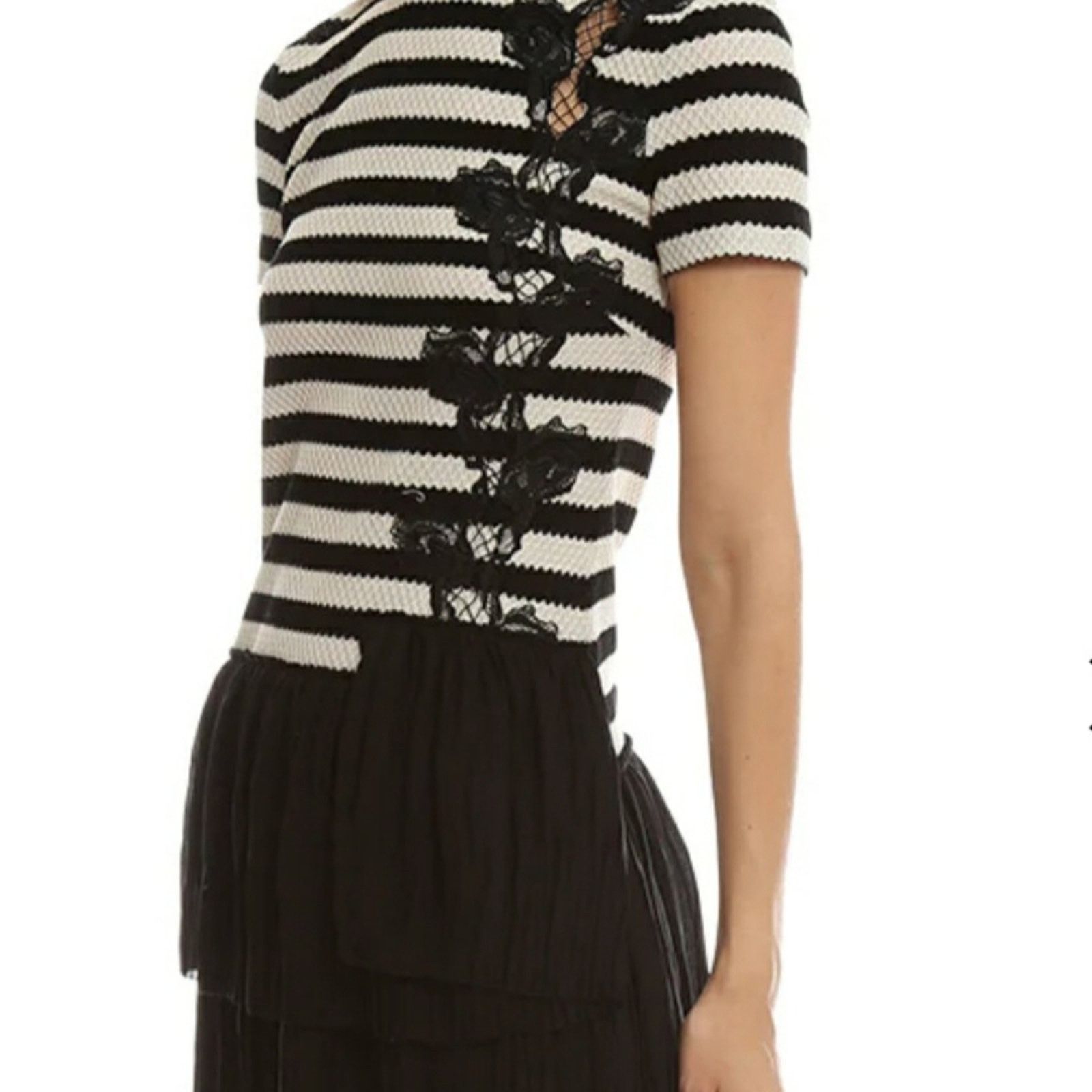 THAKOON EUC Thakoon black and white cotton/silk midi dress. SZ 0 Size XS / US 0-2 / IT 36-38 - 3 Thumbnail