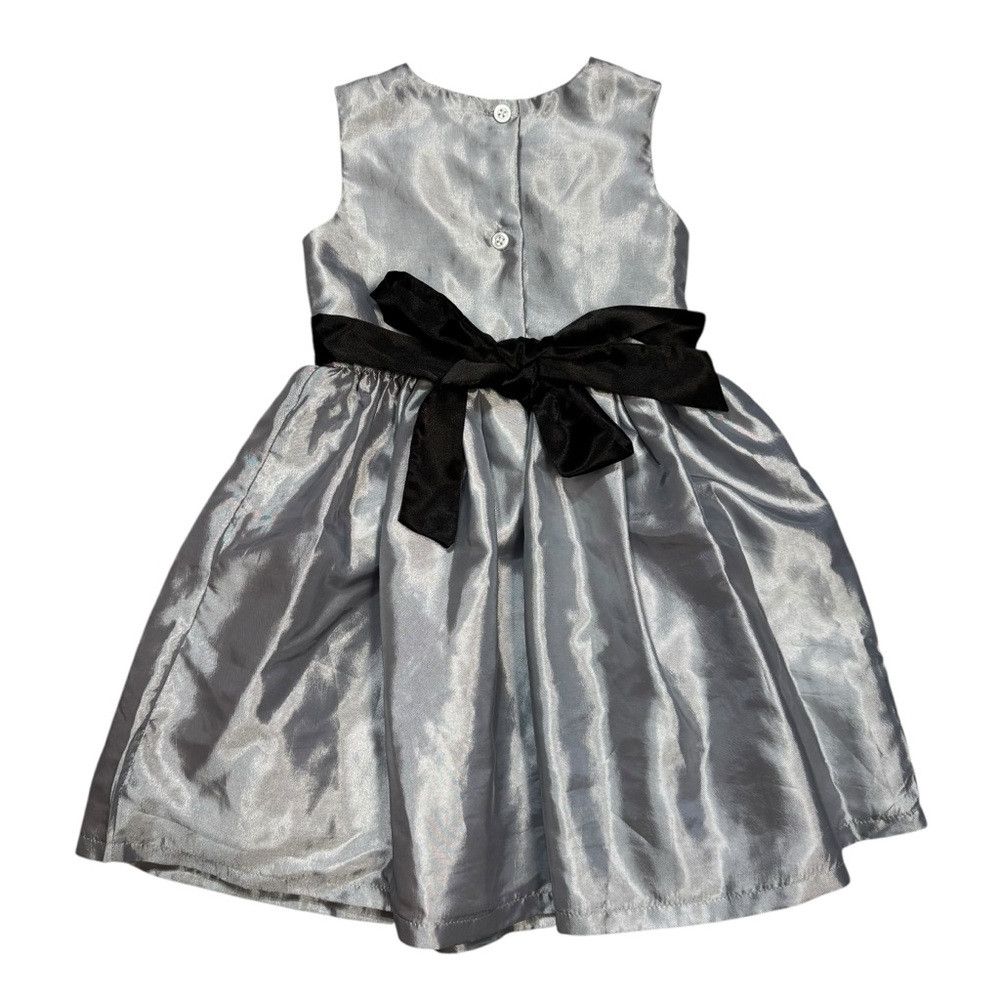 Other New Joe-Ella Grey Satin Bow A-Line Sequin Dress Size 2 Size XXS / US 00 / IT 34 - 3 Thumbnail