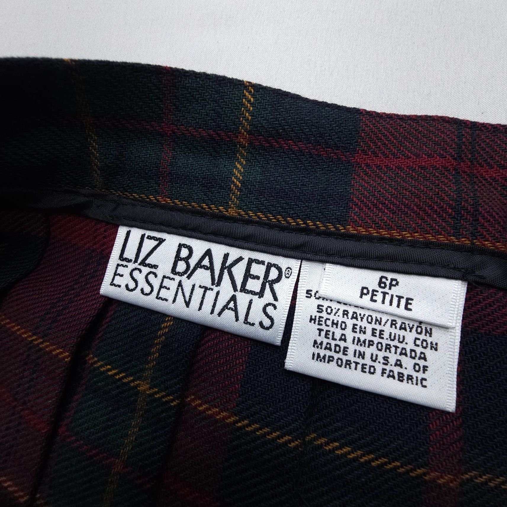 Vintage Vtg Liz Baker Pleated A Line Skirt Size 6P Plaid Academia Costume Preppy USA Size 28" / US 6 / IT 42 - 3 Thumbnail