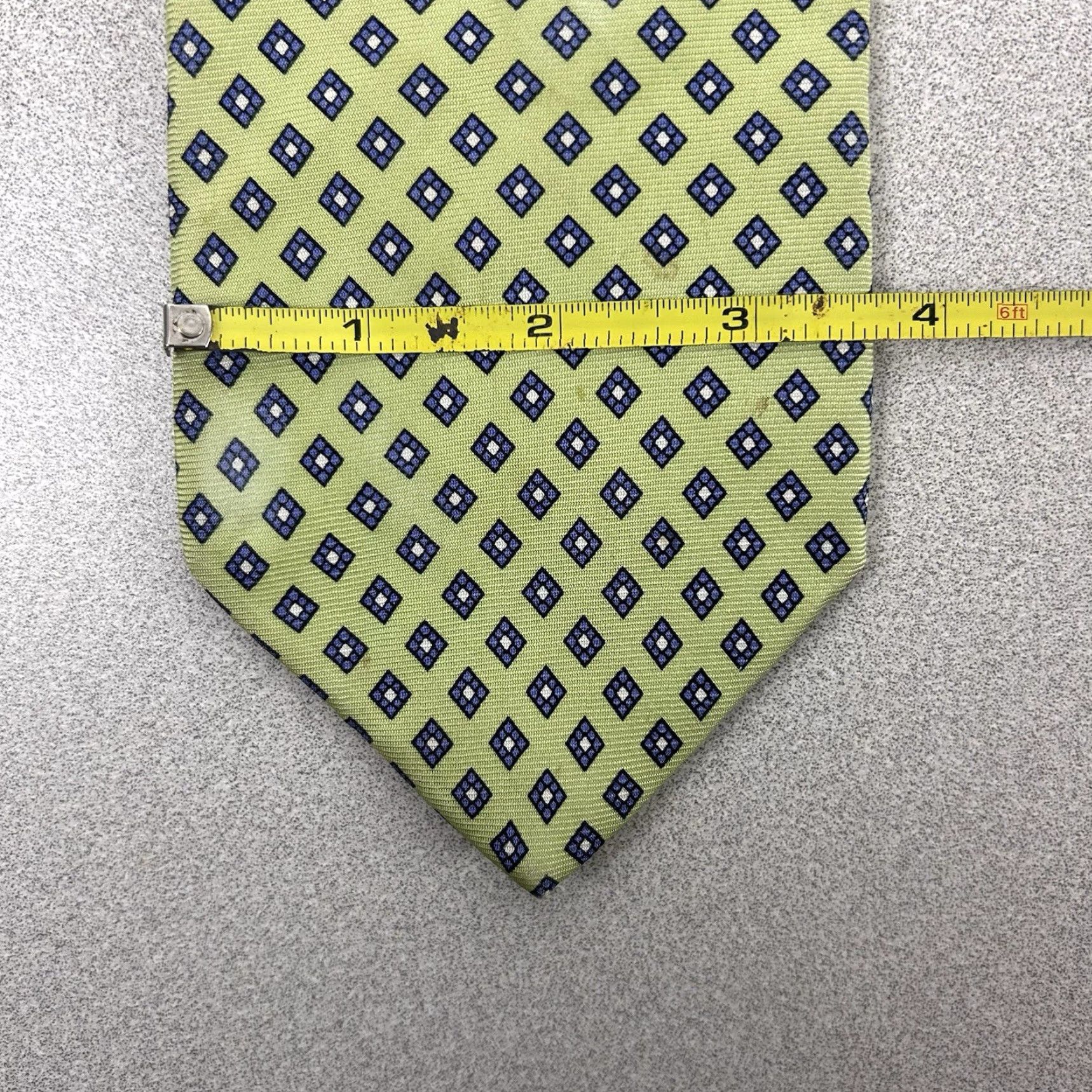 Brooks Brothers VINTAGE Brooks Brothers Tie Silk Green Geometric 61” Stain Resistant Made in USA Men Classic Pointed Size ONE SIZE - 6 Thumbnail