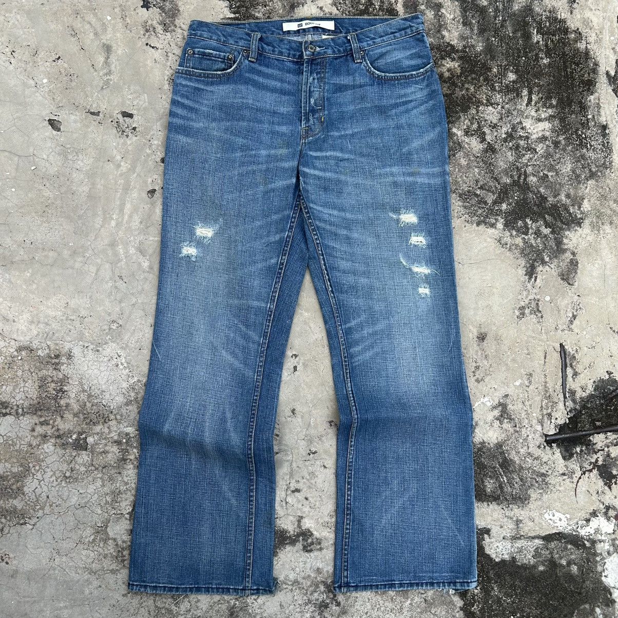 Japanese Brand Vintage 90s GAP BOOT FIT Blue Jeans Distressed Size US 36 / EU 52 - 1 Thumbnail