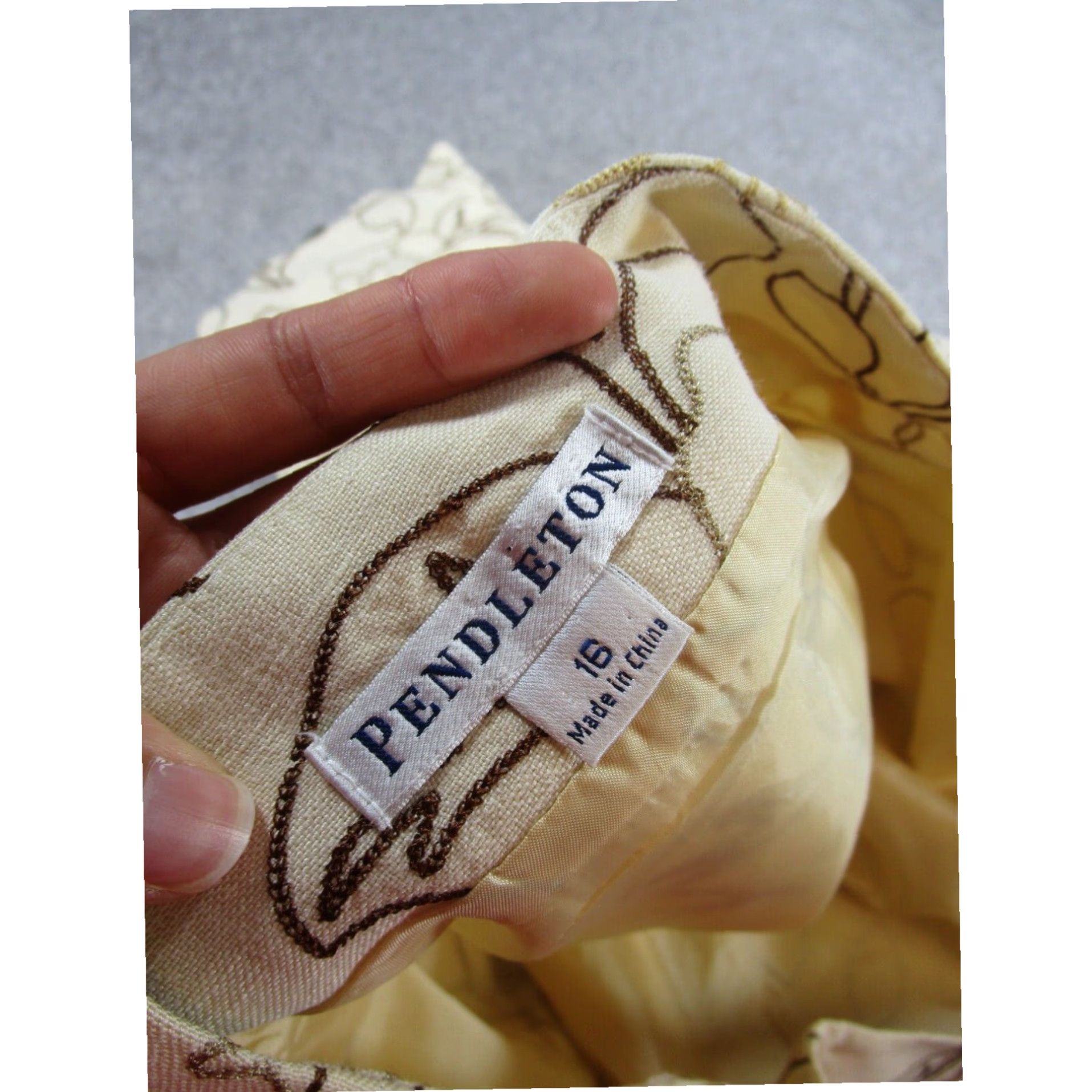 Pendleton Pendleton Beige Floral Knee Length Pencil Skirt Womens 16 Size 38" / US 16 / IT 52 - 7 Thumbnail