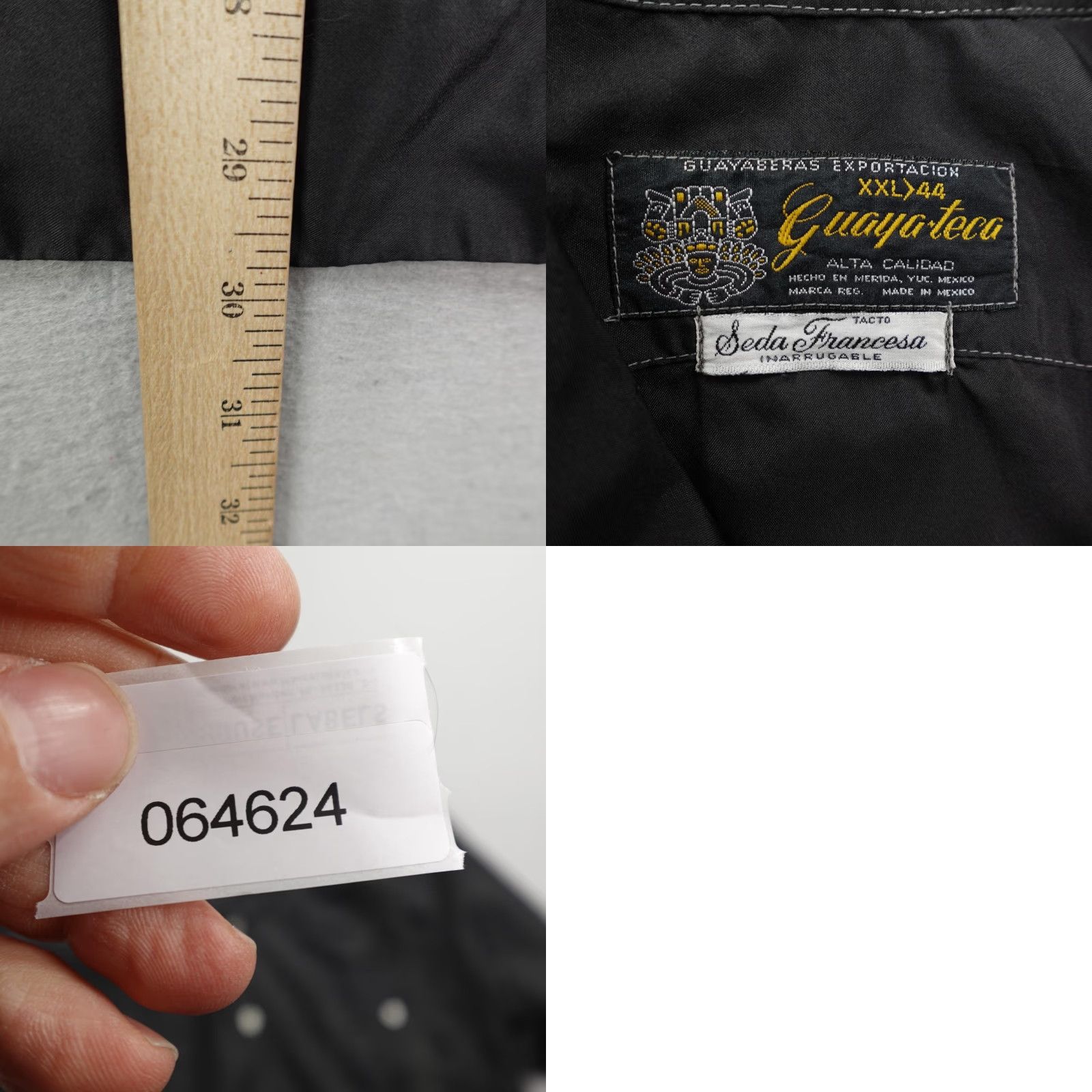 Vintage VINTAGE Guayateca Guayabera Shirt Mens 2XL Black 4 Pocket Silk Cuban Wedding Button-Up Wrinkle-Resistant Size US XXL / EU 58 / 5 - 8 Thumbnail