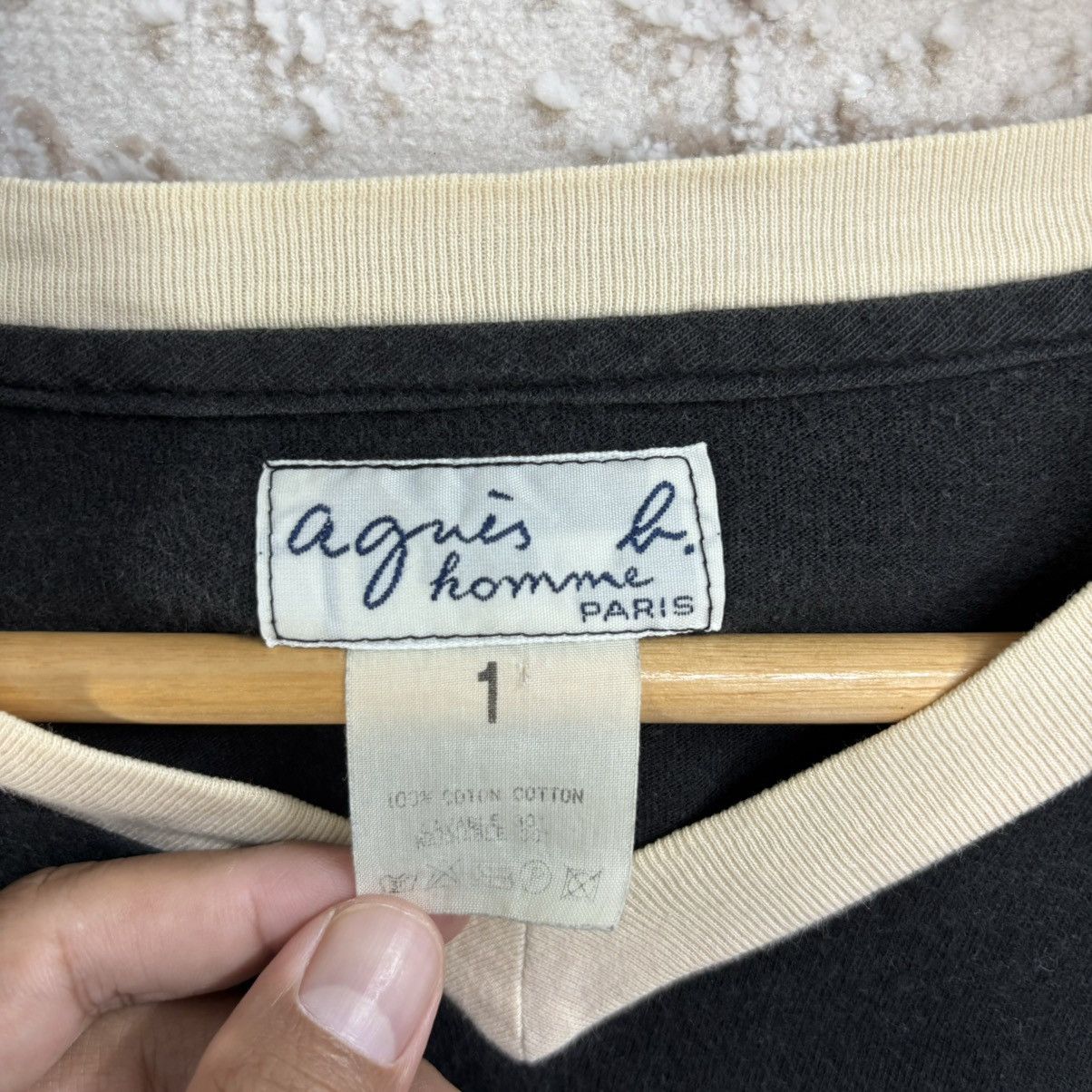 Designer × Vintage × agnes b. VINTAGE AGNES B. HOMME PARIS BASIC V NECK T-SHIRT Size US M / EU 48-50 / 2 - 9 Thumbnail