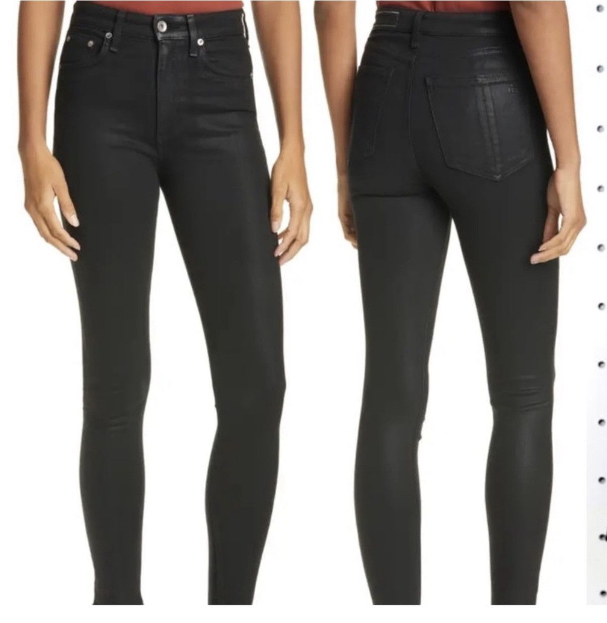 Rag & Bone Rag & Bone Nina Coated Black High-Rise Ankle Skinny Jean Size 27" / US 4 / IT 40 - 12 Thumbnail