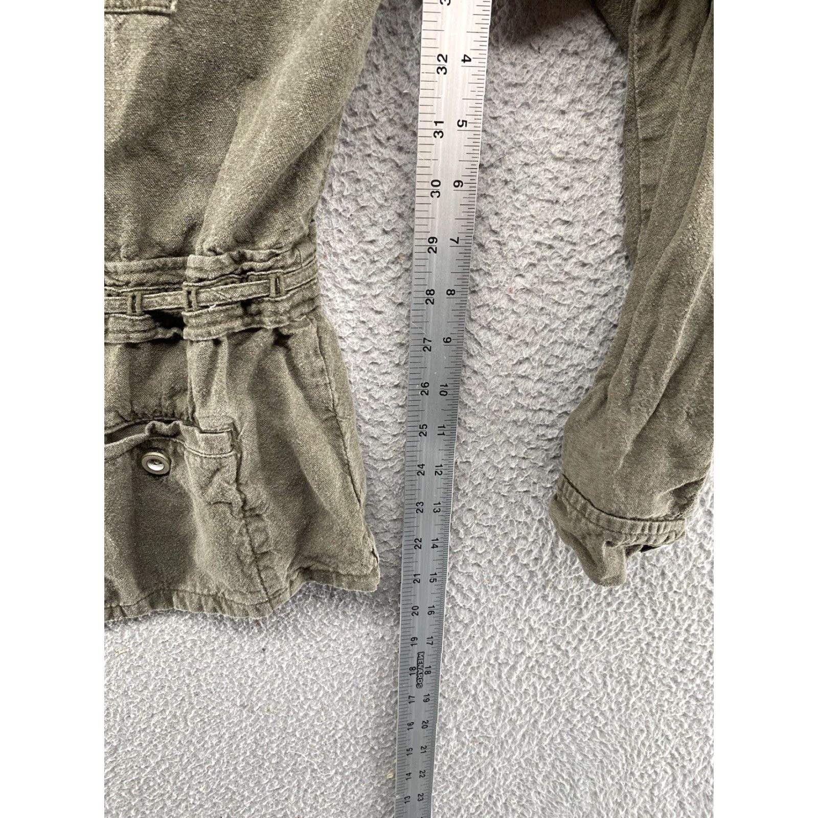 Vintage Maurices Linen Blend Womens Green Button Up Drawstring Jacket M Casual Utility Outdoor Pockets Womens Size M / US 6-8 / IT 42-44 - 7 Thumbnail