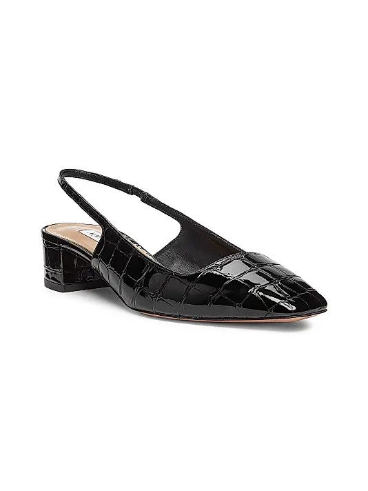 Aquazzura os11x1225 Ginza 35MM Crocodile-Embossed Slingback Pumps Size US 7 / IT 37 - 3 Thumbnail