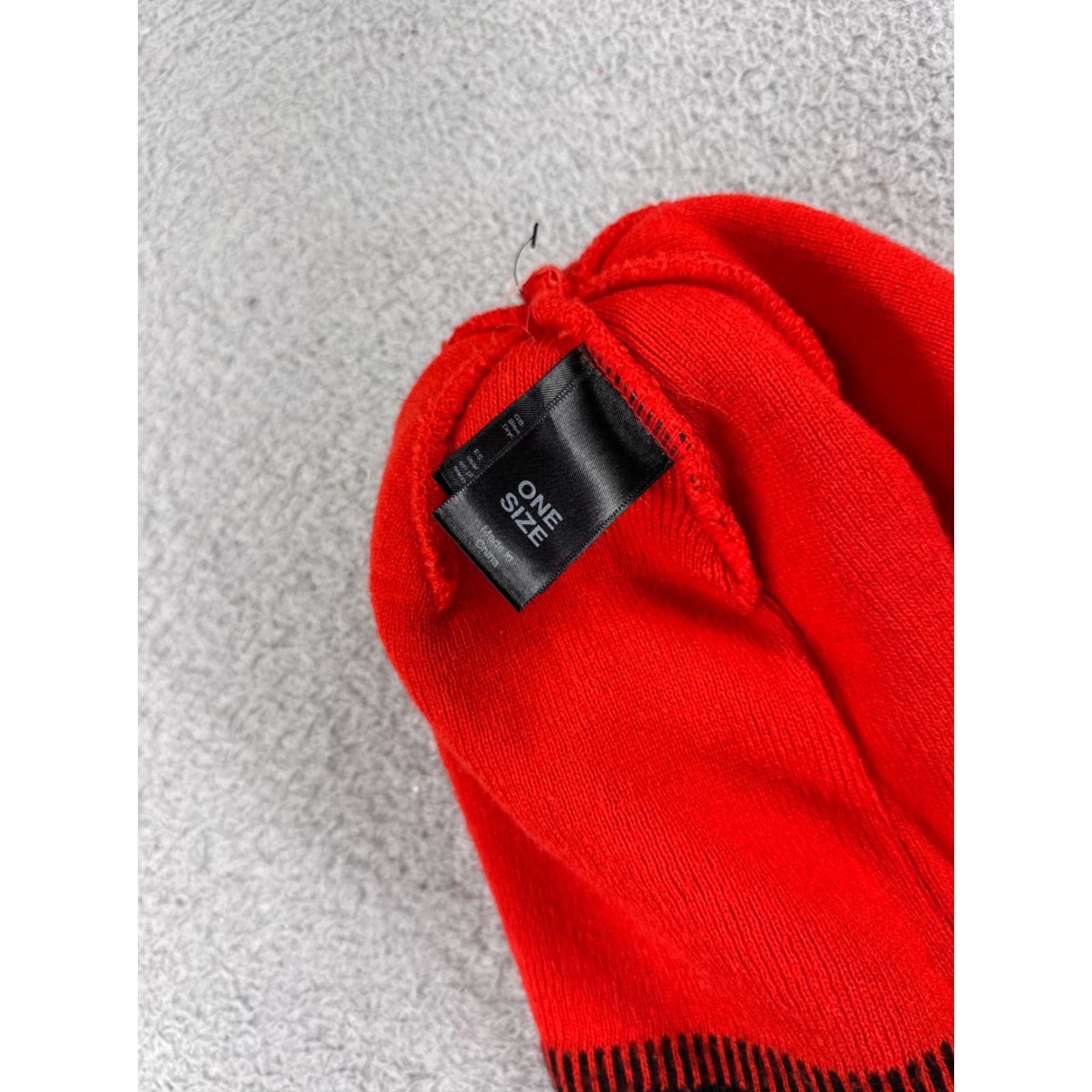 Black Diamond VINTAGE Black Diamond Beanie Hat Adult One Size Red Black Pom Knit 100% Acrylic Ski Size ONE SIZE - 5 Thumbnail