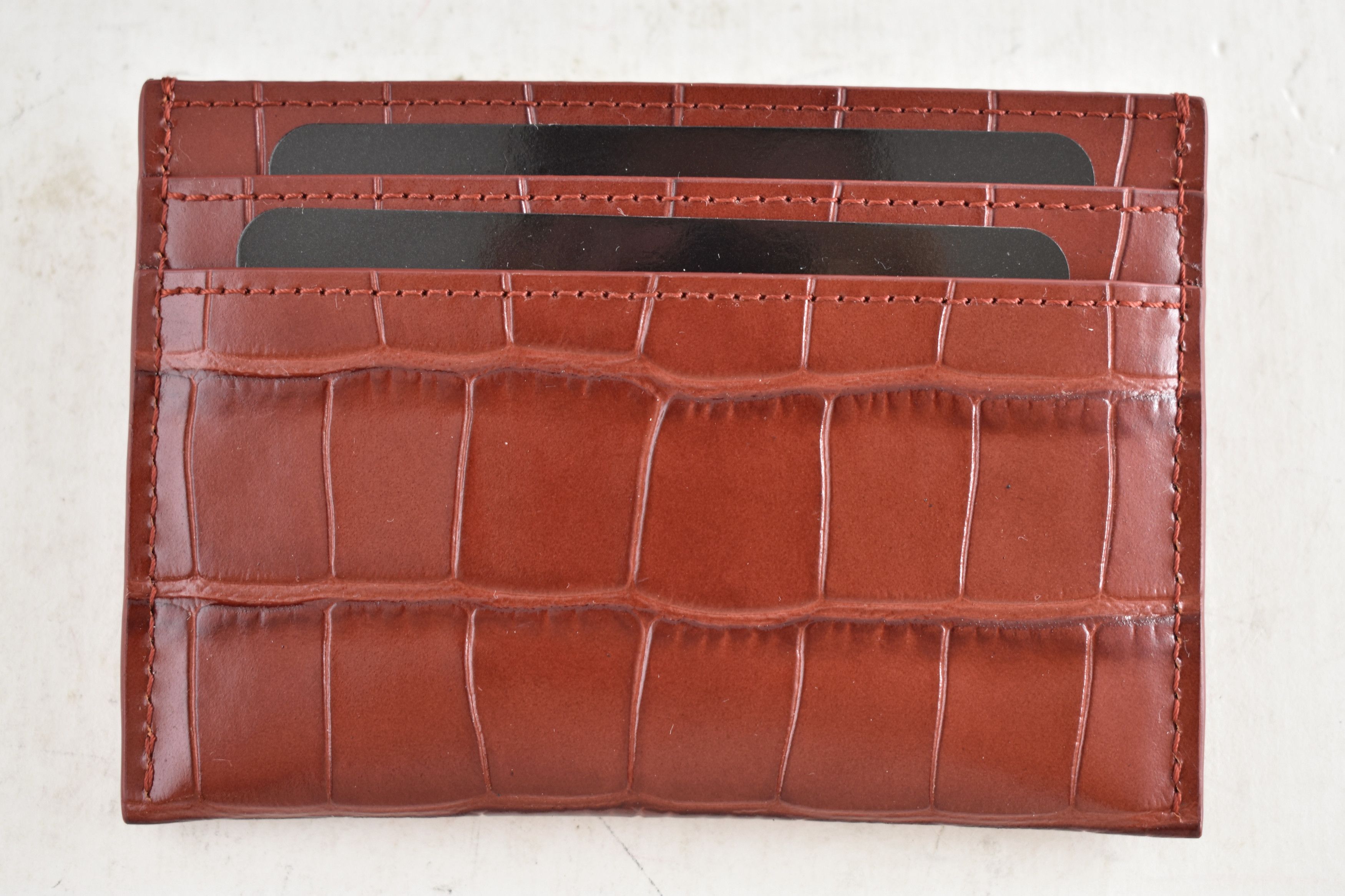 Chanel 26S Burgundy Crocodile Embossed Credit Card Holder Wallet Size ONE SIZE - 11 Thumbnail
