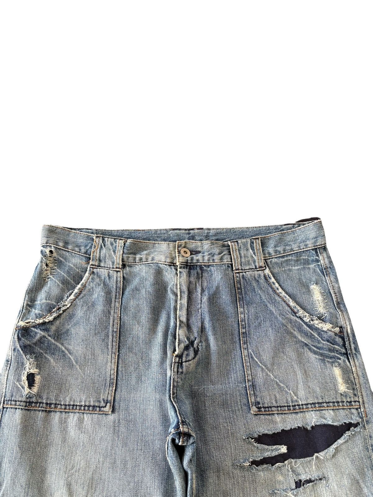 JNCO Vintage Japanese Brand Patches Baggy Cargo Jeans Size US 35 - 4 Thumbnail