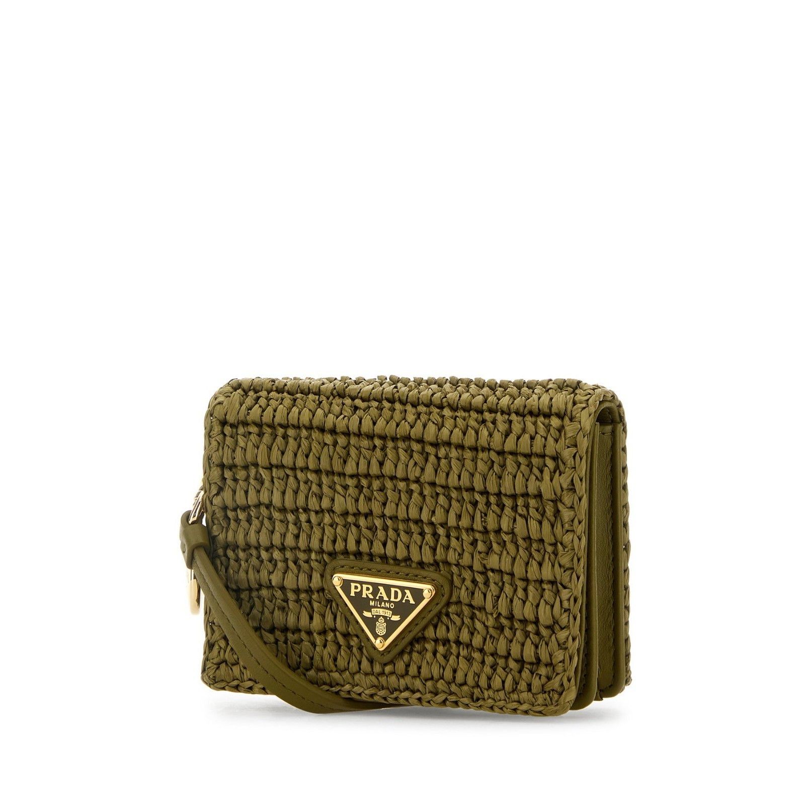 Prada PRADA Olive Green Raffia Card Holder New & Authentic Size ONE SIZE - 2 Thumbnail